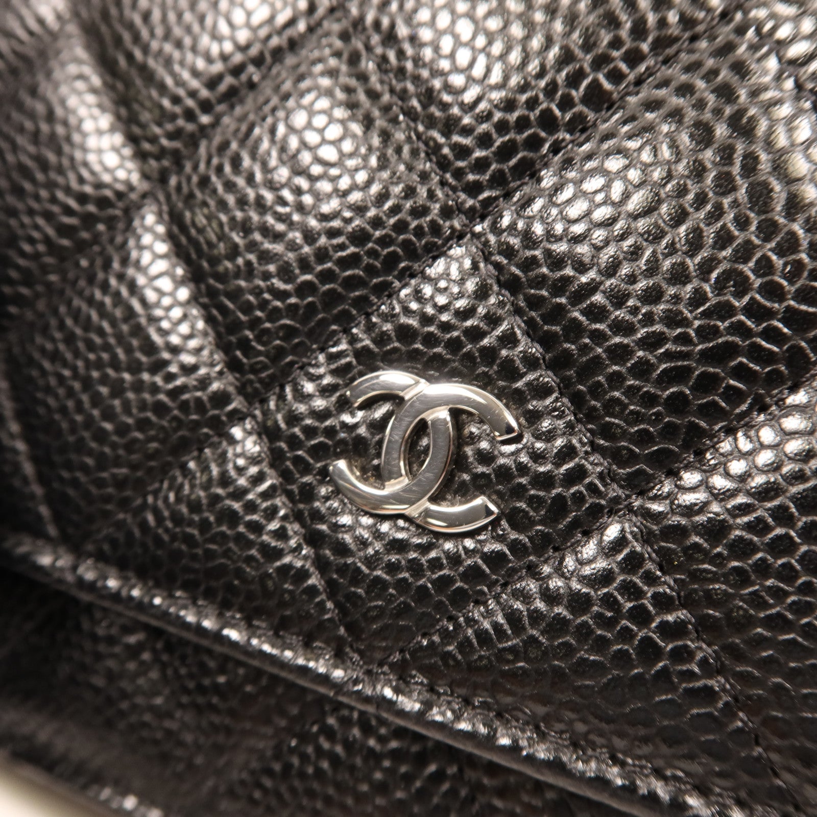 CHANEL 牛皮皮革WOC Wallet On Chain銀扣鏈帶肩背袋