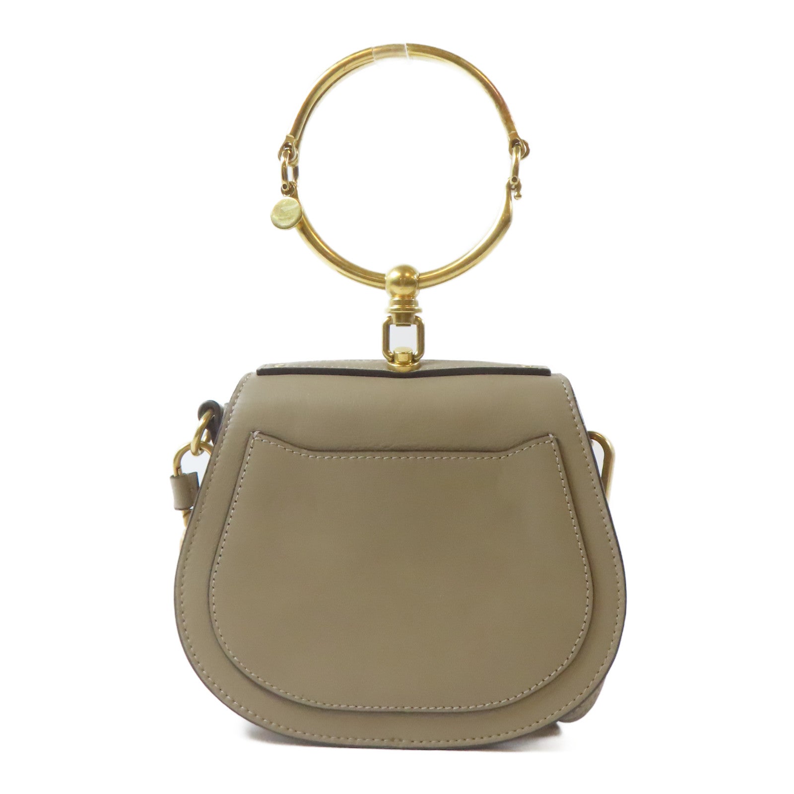 Chloe 牛皮皮革Nile Bag金扣手挽肩背兩用袋啡色