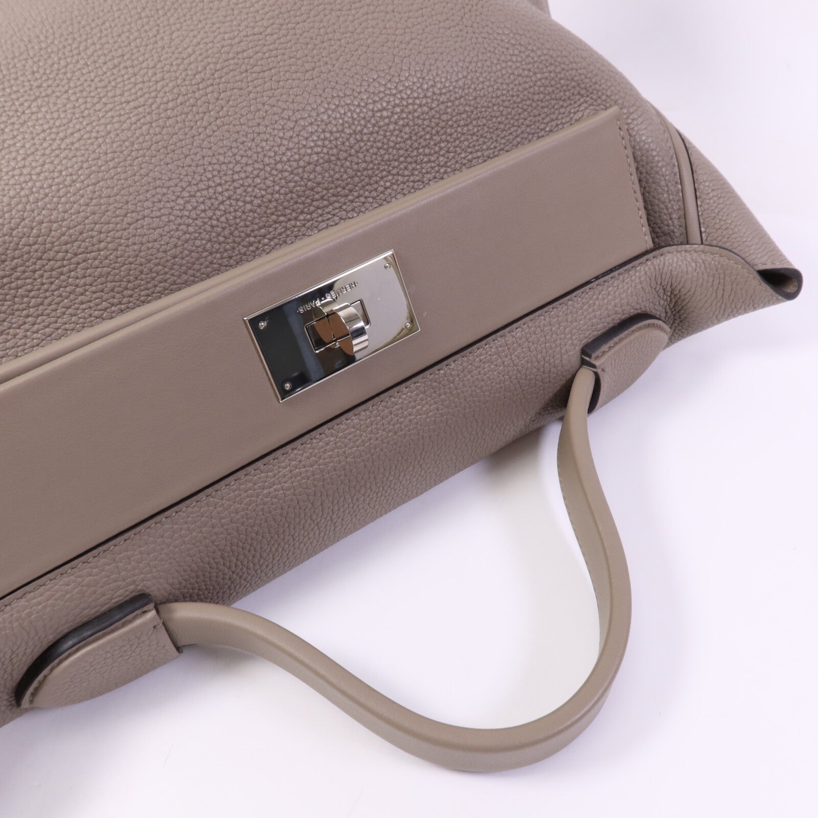 HERMES Togo皮革24/24 35CM銀扣手挽袋Gris Asphalt