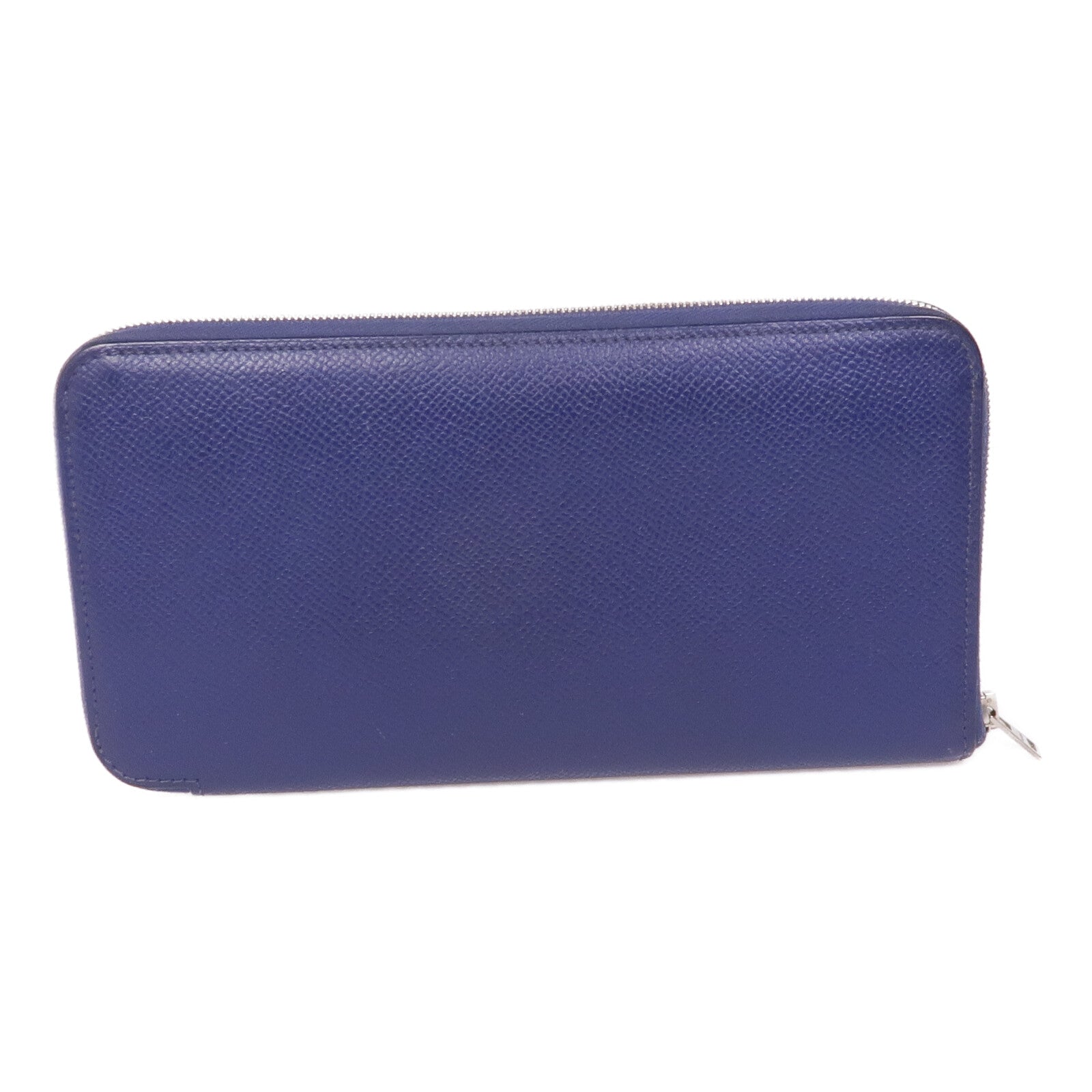 HERMES Epsom皮革Silk-In Azap Long銀扣長錢包Bleu Saphir