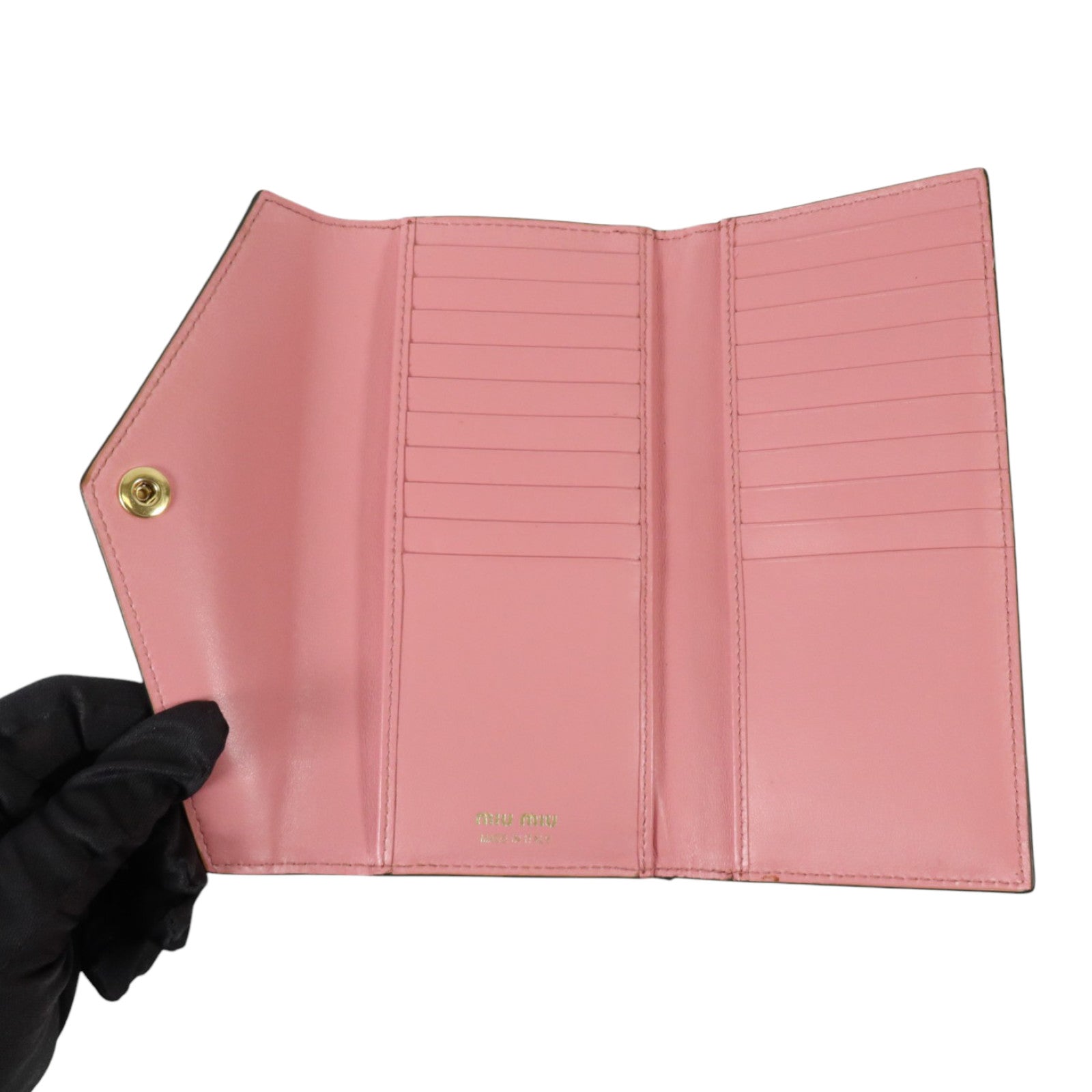 Miu Miu 牛皮皮革Long Wallet金扣長錢包