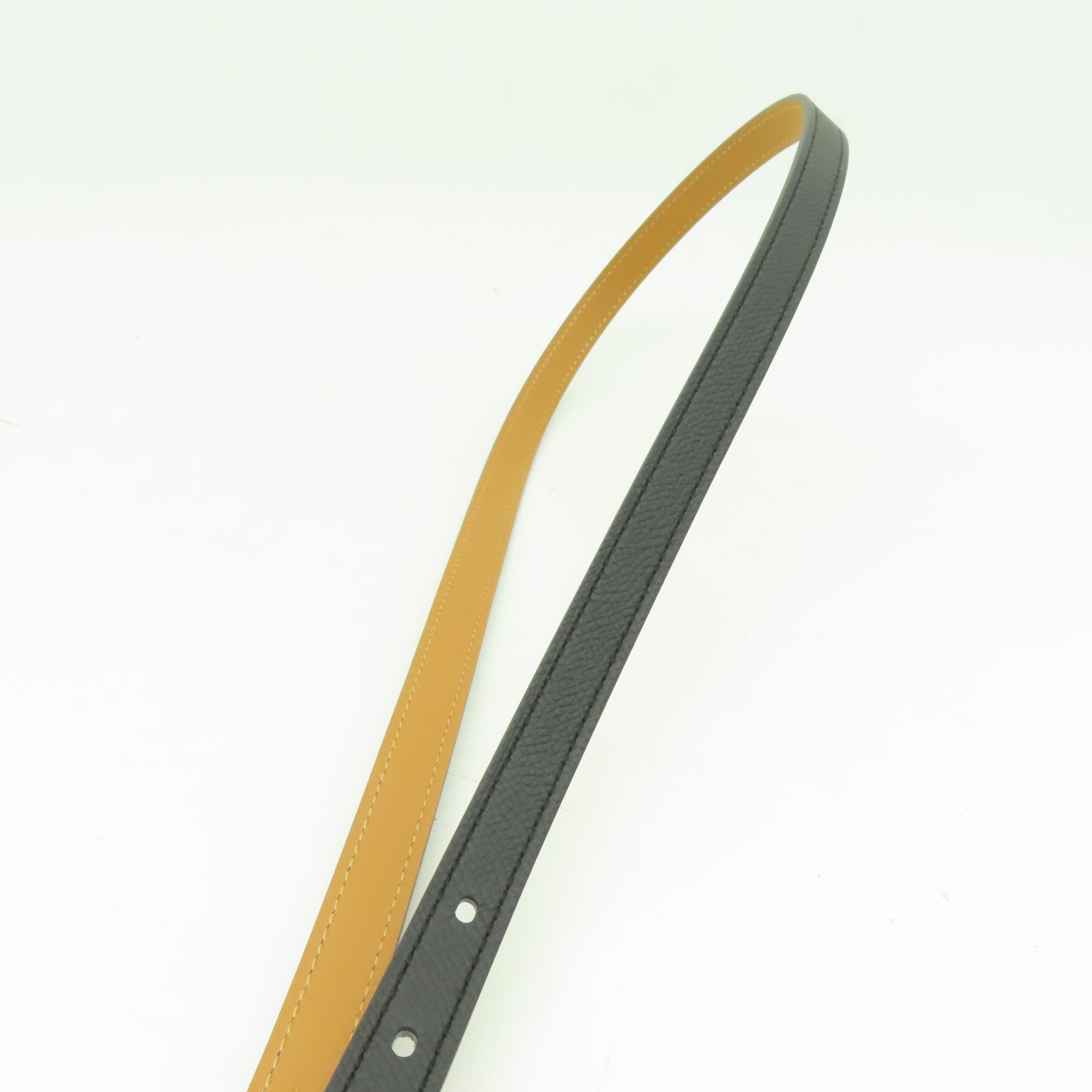 HERMES Epsom皮革Pop H Belt 85cm金扣腰帶黑色