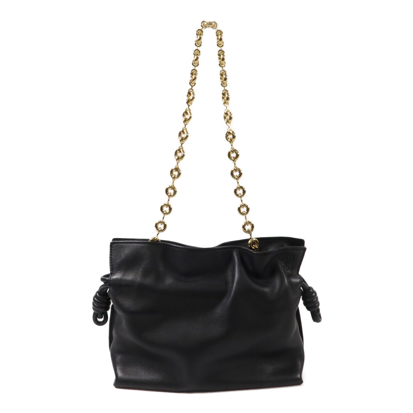LOEWE 羊皮皮革Mini Flamenco Clutch With Chain鏈帶肩背袋