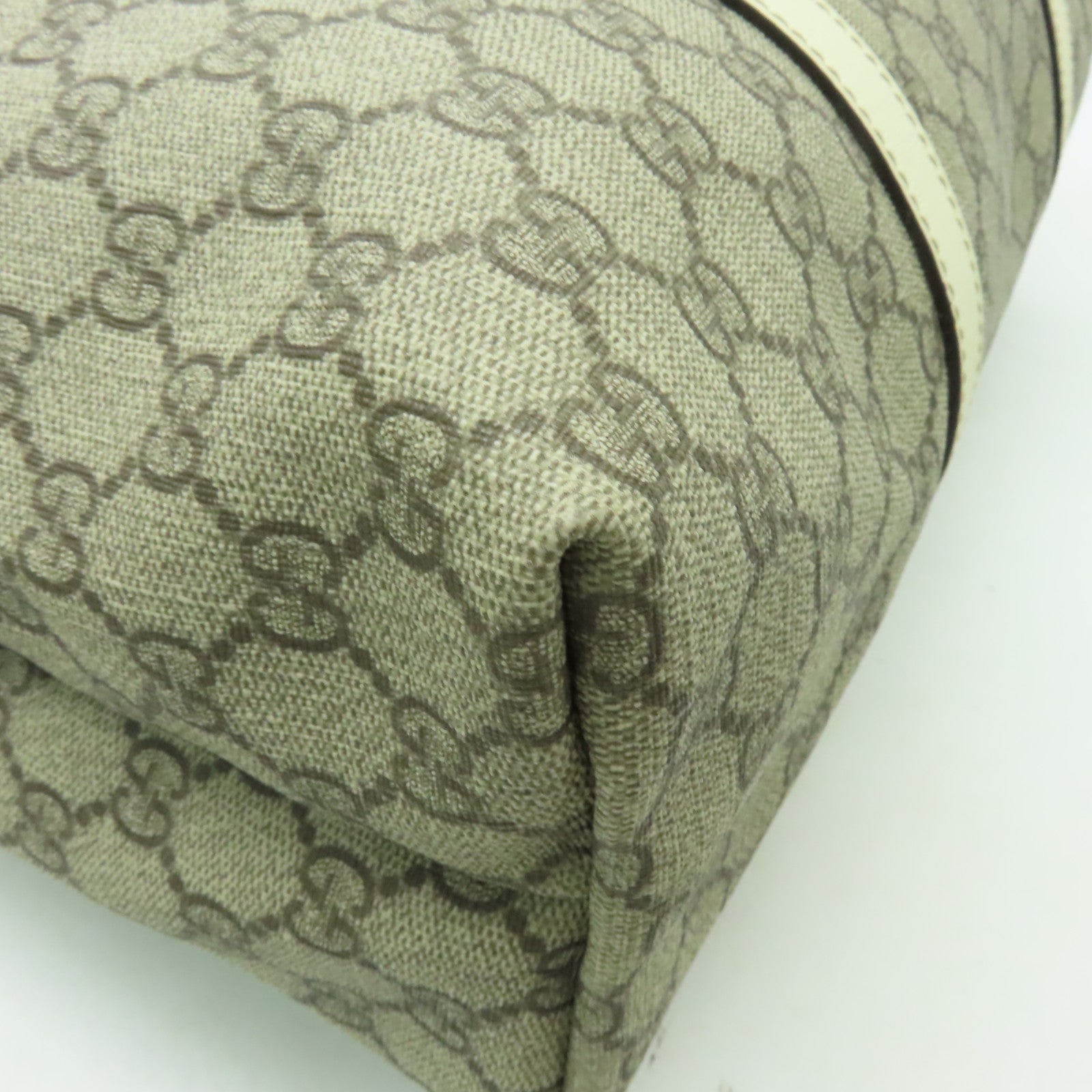 GUCCI 【激減優惠】塗層帆布Tote Bag金扣手挽袋啡色/米色