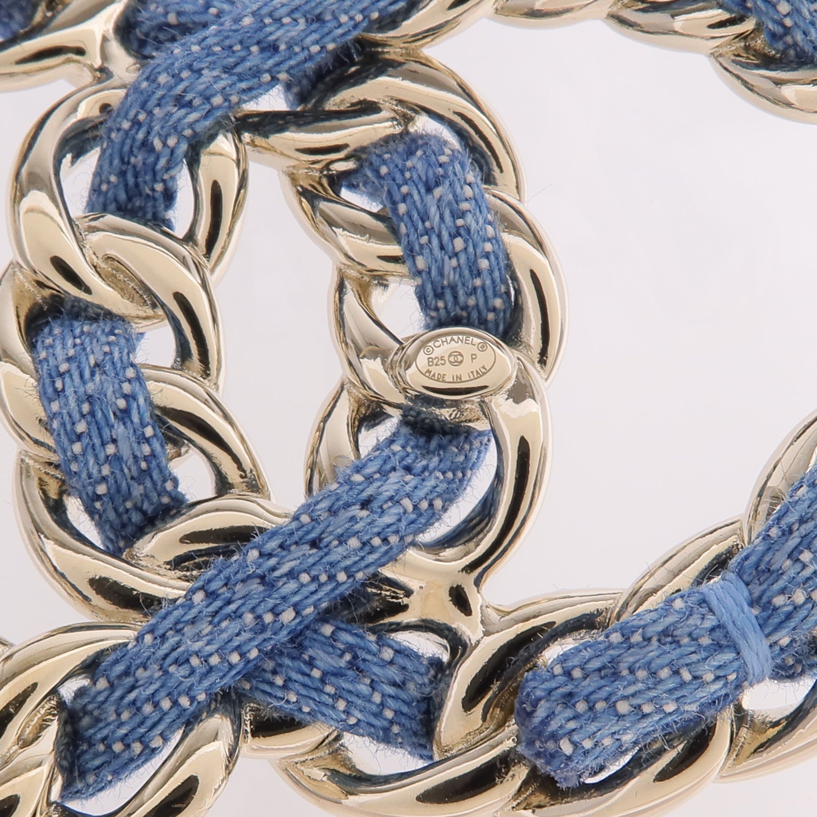 CHANEL 金屬/牛仔布Denim CC Brooch胸針