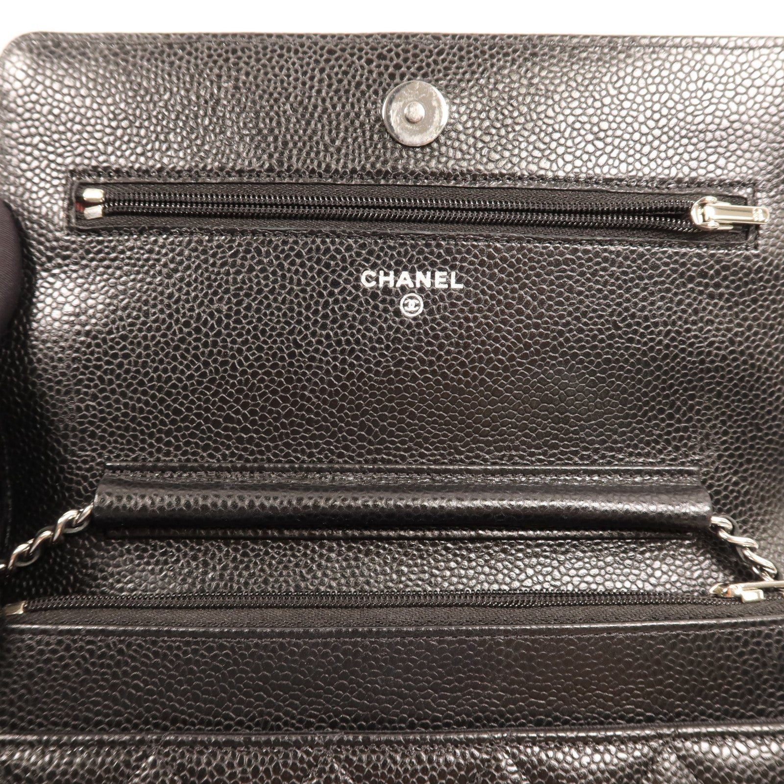 CHANEL 牛皮皮革WOC Wallet On Chain銀扣鏈帶肩背袋