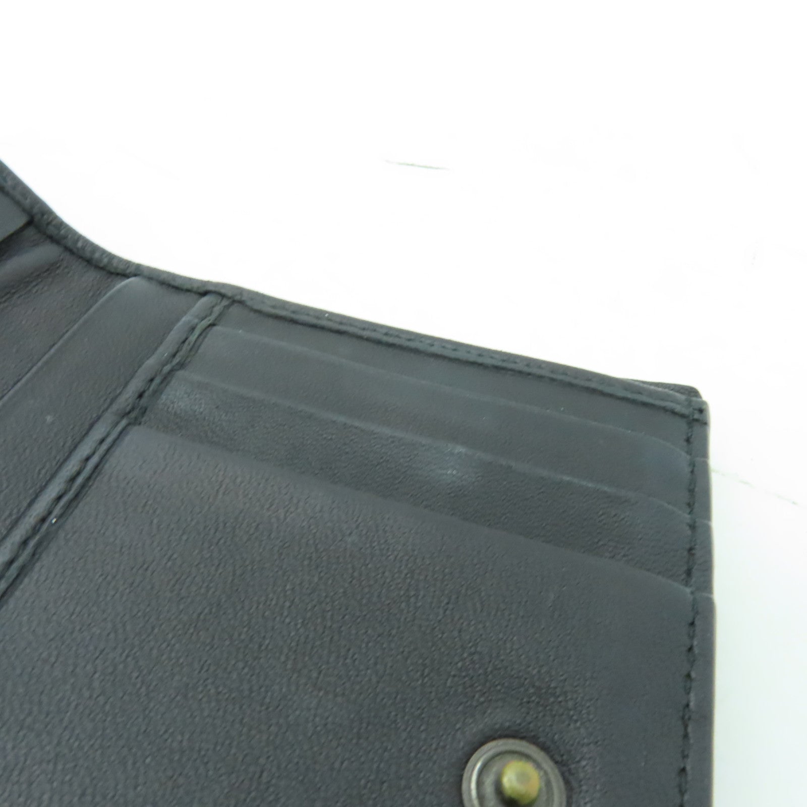 BOTTEGA VENETA 織紋皮革Wallet銀扣錢包黒色