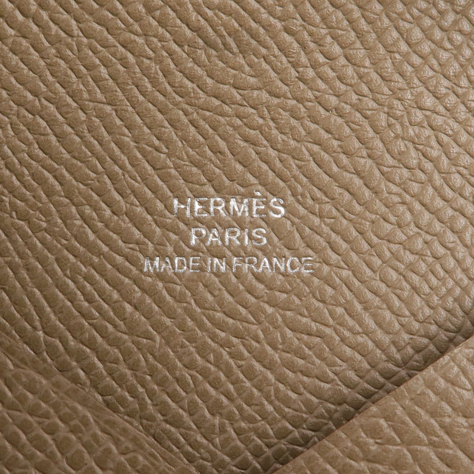 HERMES Epsom皮革Calvi銀扣卡片套