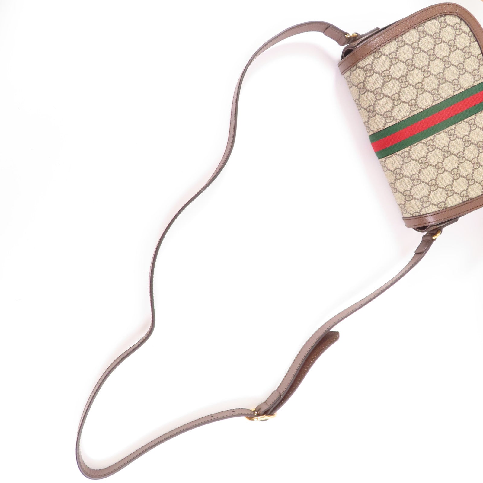 GUCCI 帆布Ophidia GG金扣肩背袋