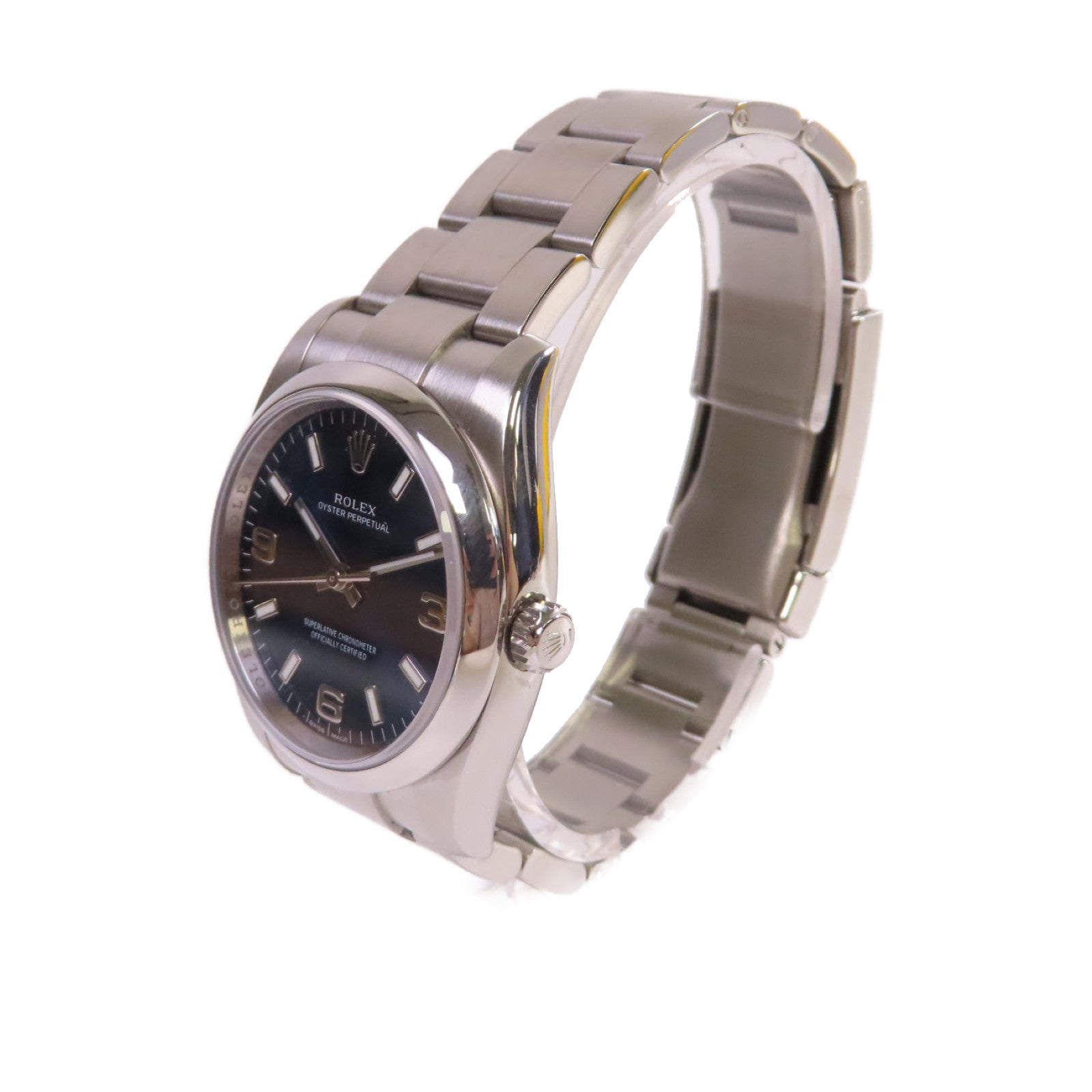 ROLEX Oyster Perpetual Watch不鏽鋼自動機芯手錶藍色