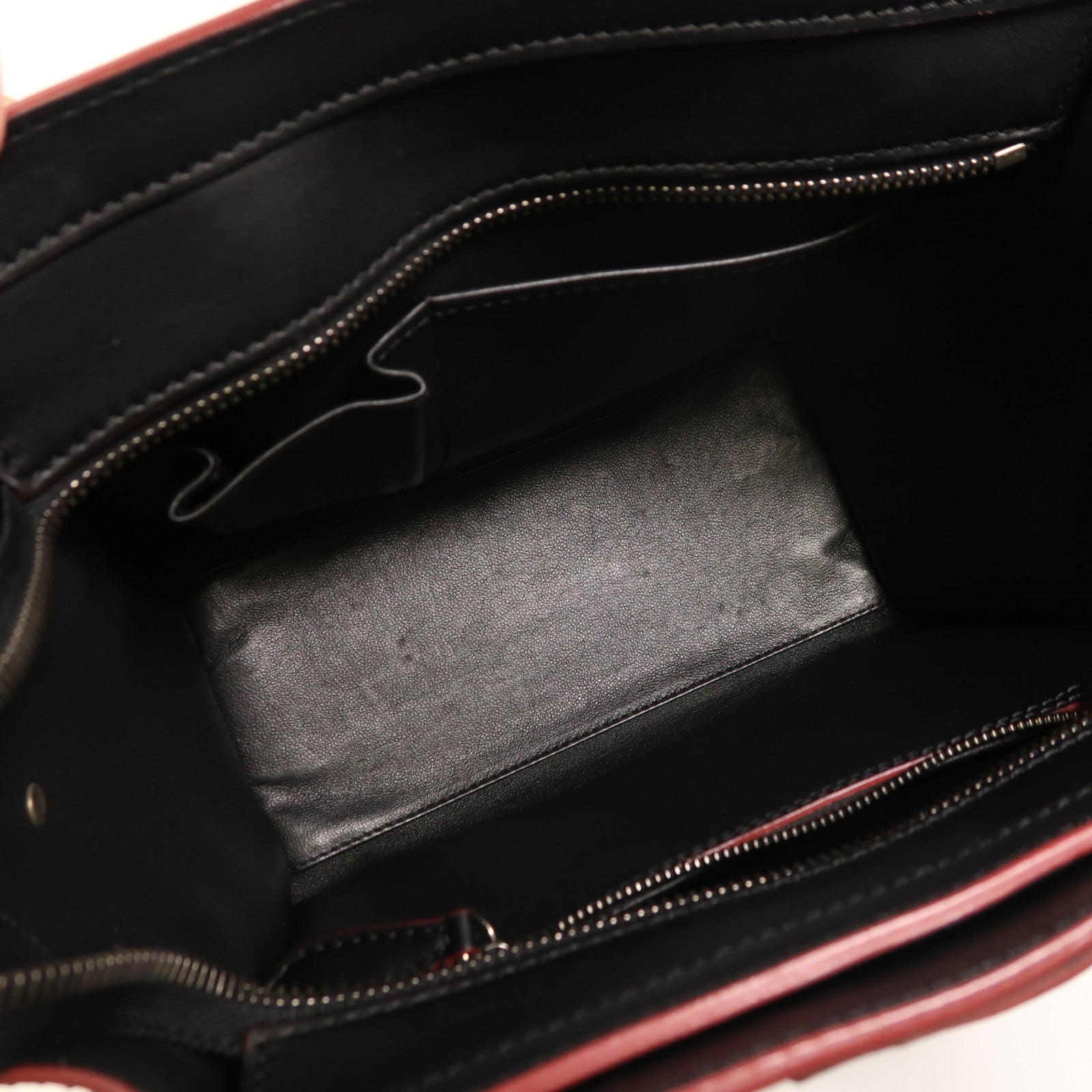 CELINE 牛皮皮革Micro Luggage銀扣手挽袋