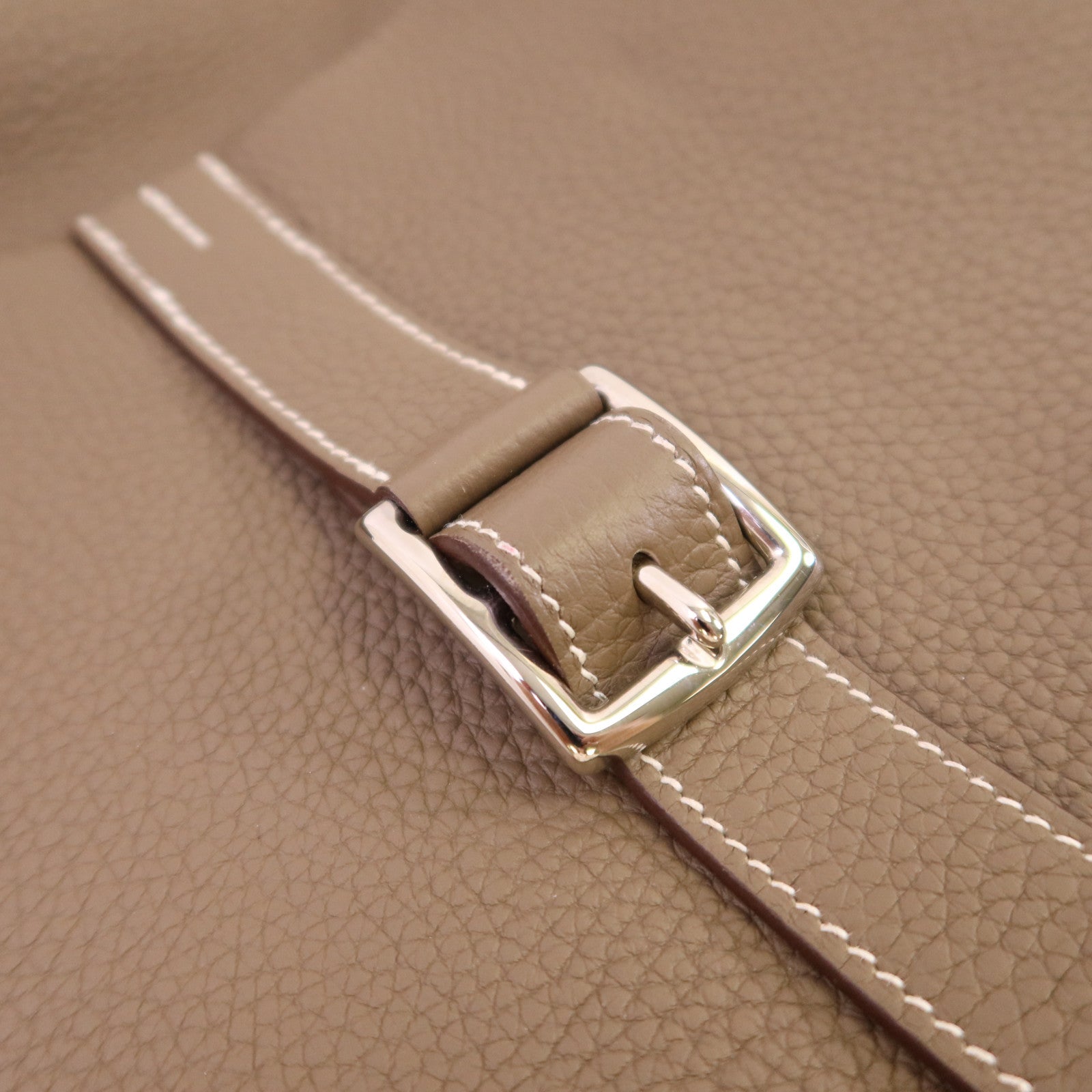 HERMES Clemence皮革Halzan 31銀扣手挽肩背兩用袋