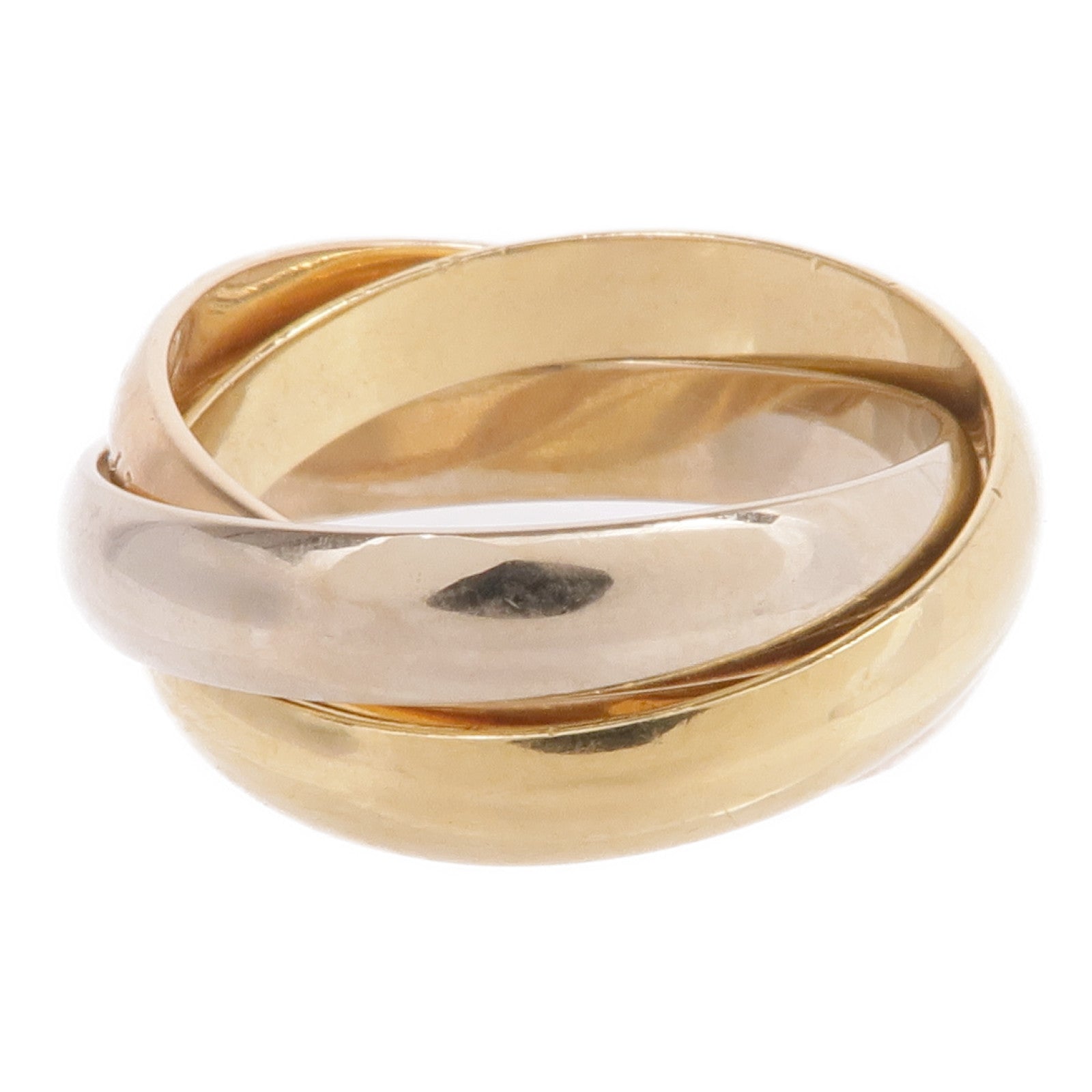 CARTIER 18K黃金/白金/玫瑰金Trinity戒指Cartier#51/US#5.5