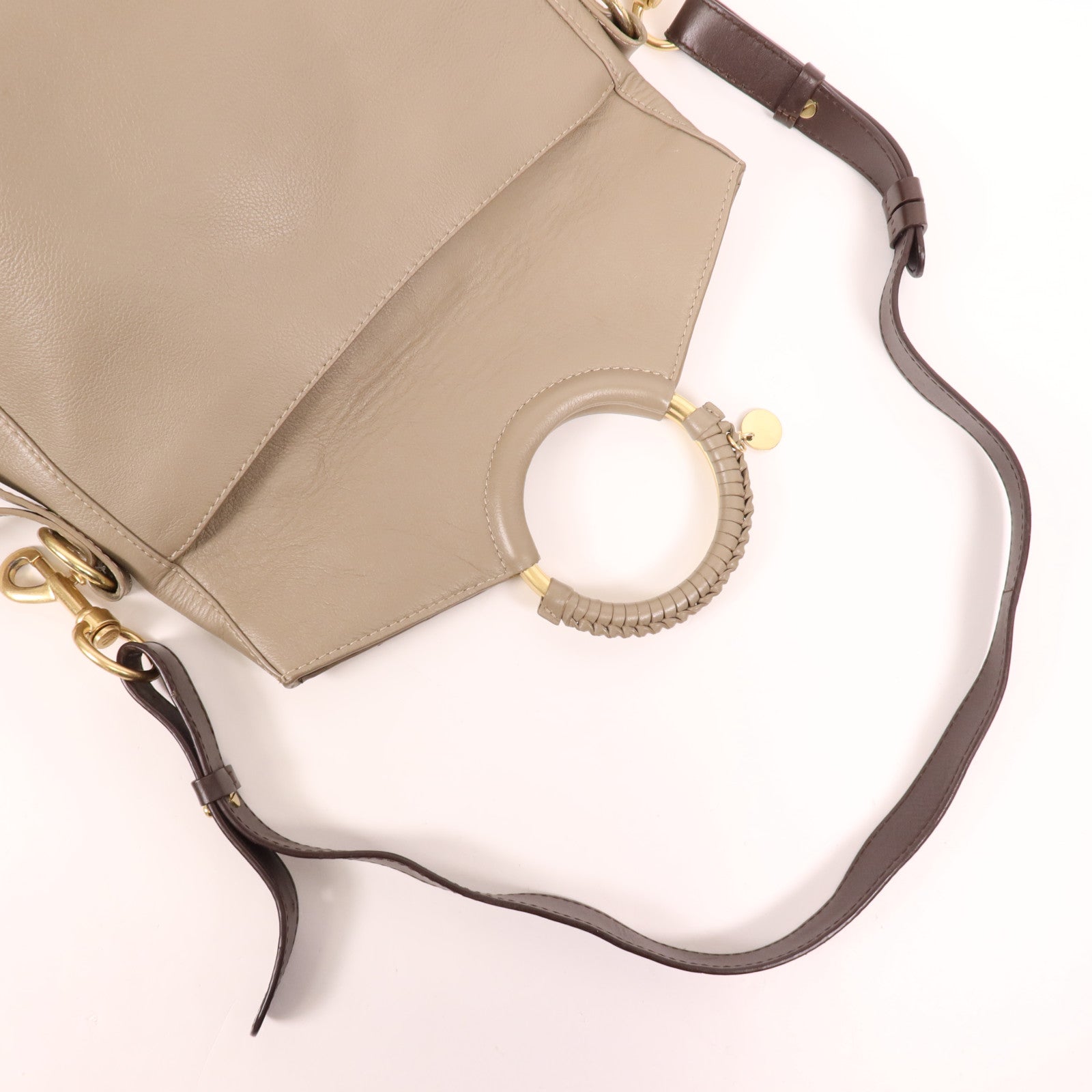 SEE BY CHLOE 牛皮皮革Shoulder Bag金扣手挽肩背兩用袋