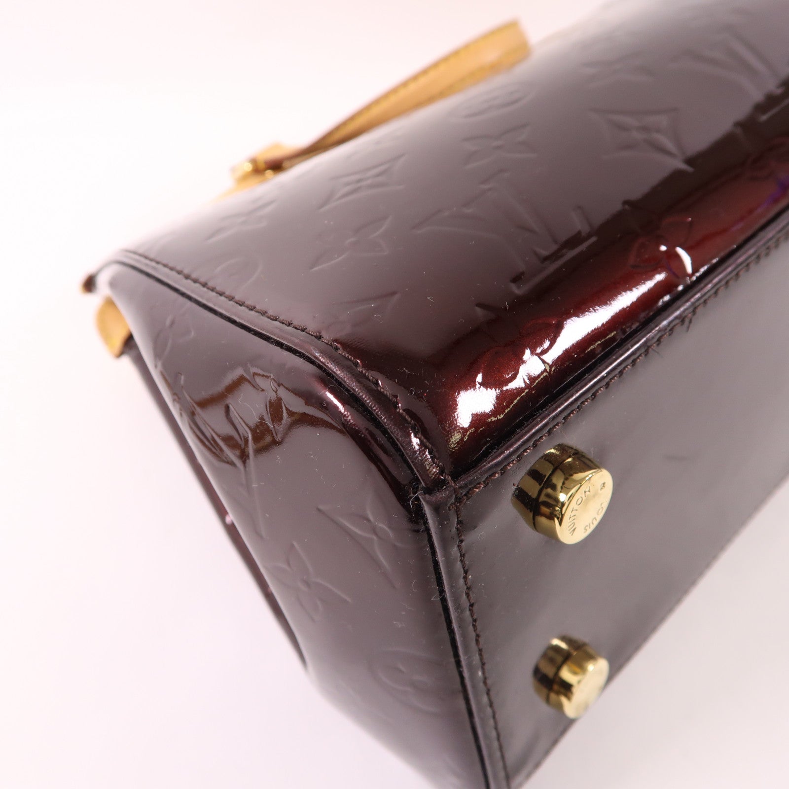 LOUIS VUITTON Vernis Brea MM金扣手挽肩背兩用袋Rouge Fauviste