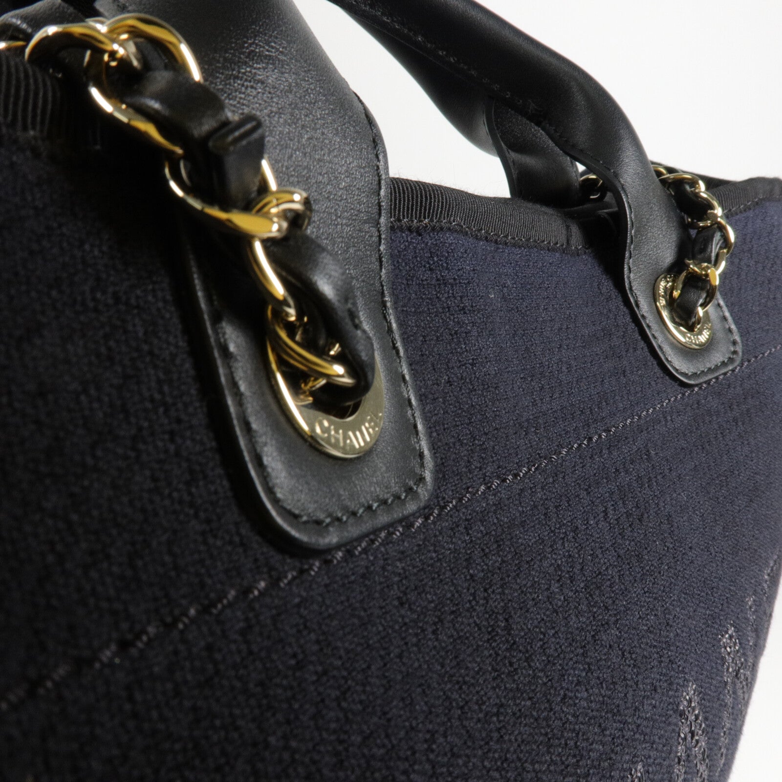 CHANEL 帆布Deauville Tote手挽肩背兩用袋