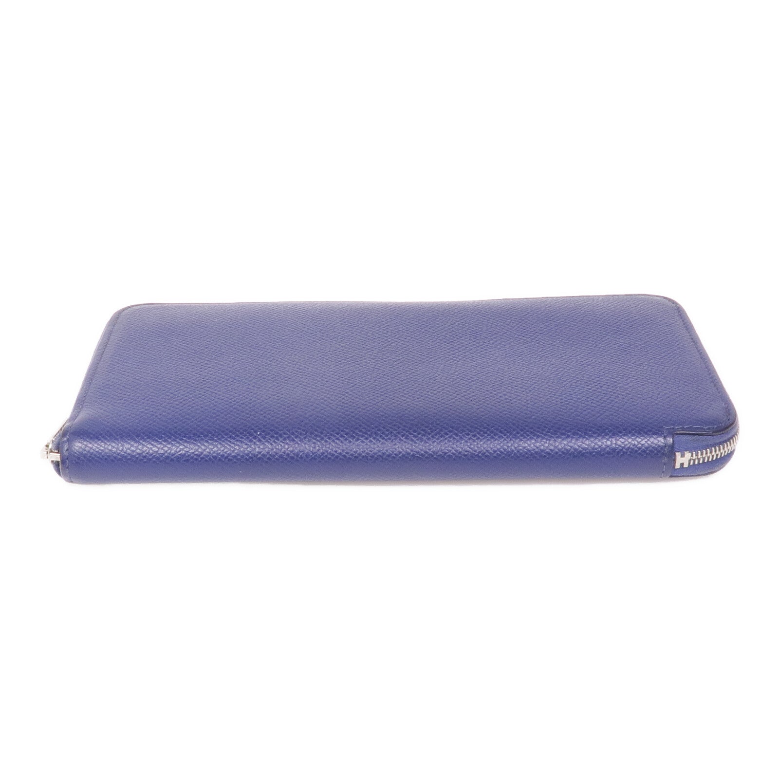 HERMES Epsom皮革Silk-In Azap Long銀扣長錢包Bleu Saphir