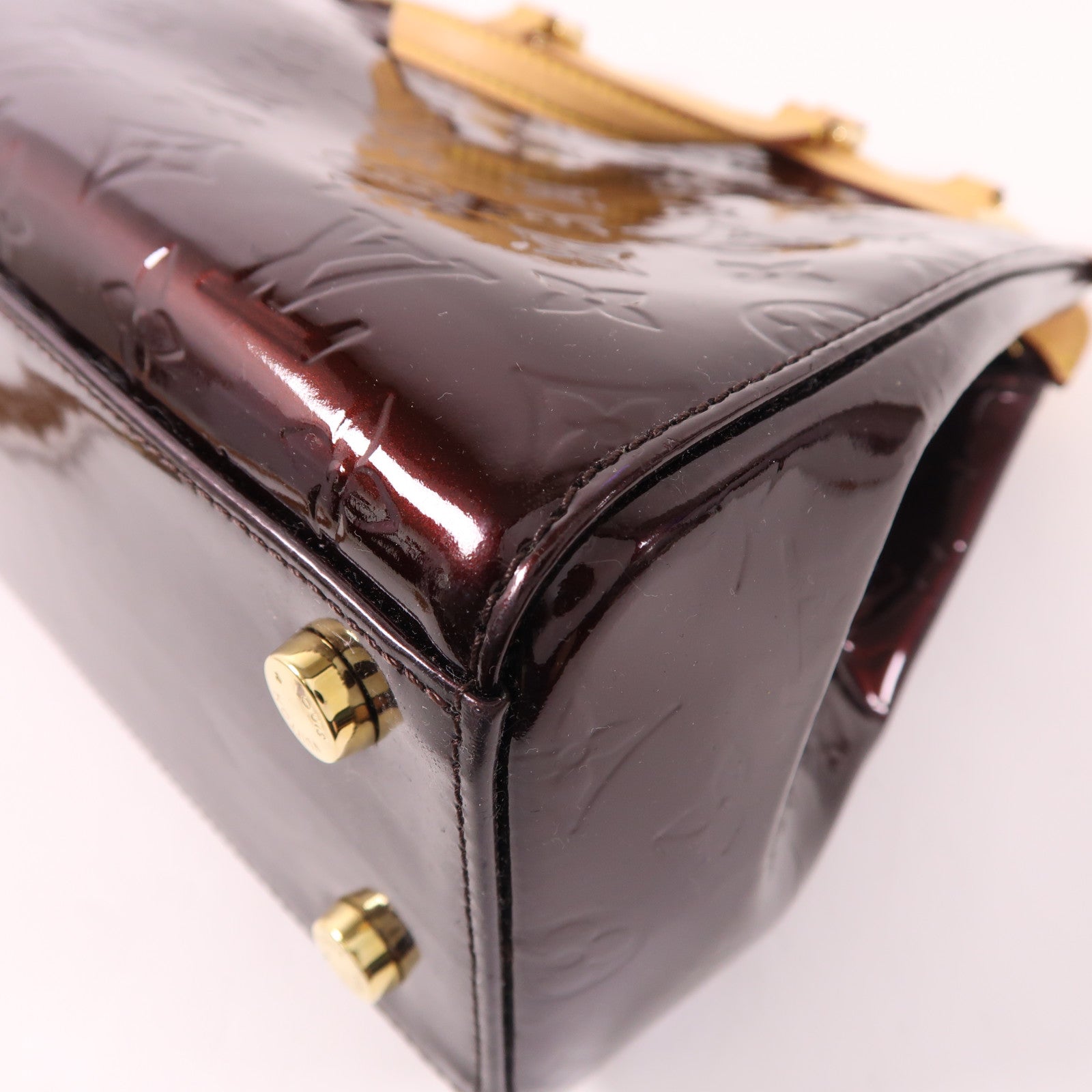 LOUIS VUITTON Vernis Brea MM金扣手挽肩背兩用袋Rouge Fauviste