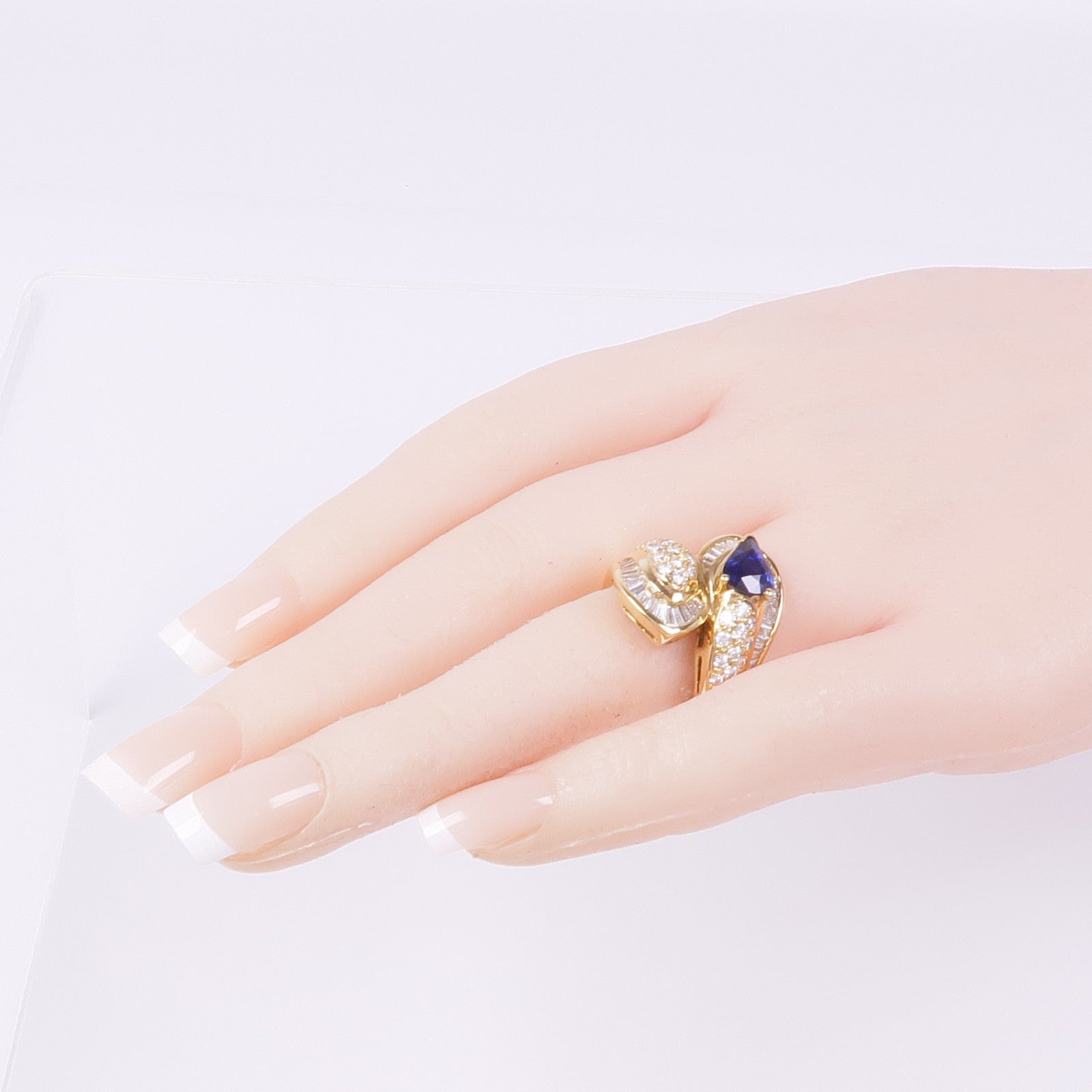 JEWELRY 18K黃金Sapphire Diamond Ring藍寶石/鑽石戒指US#7.5