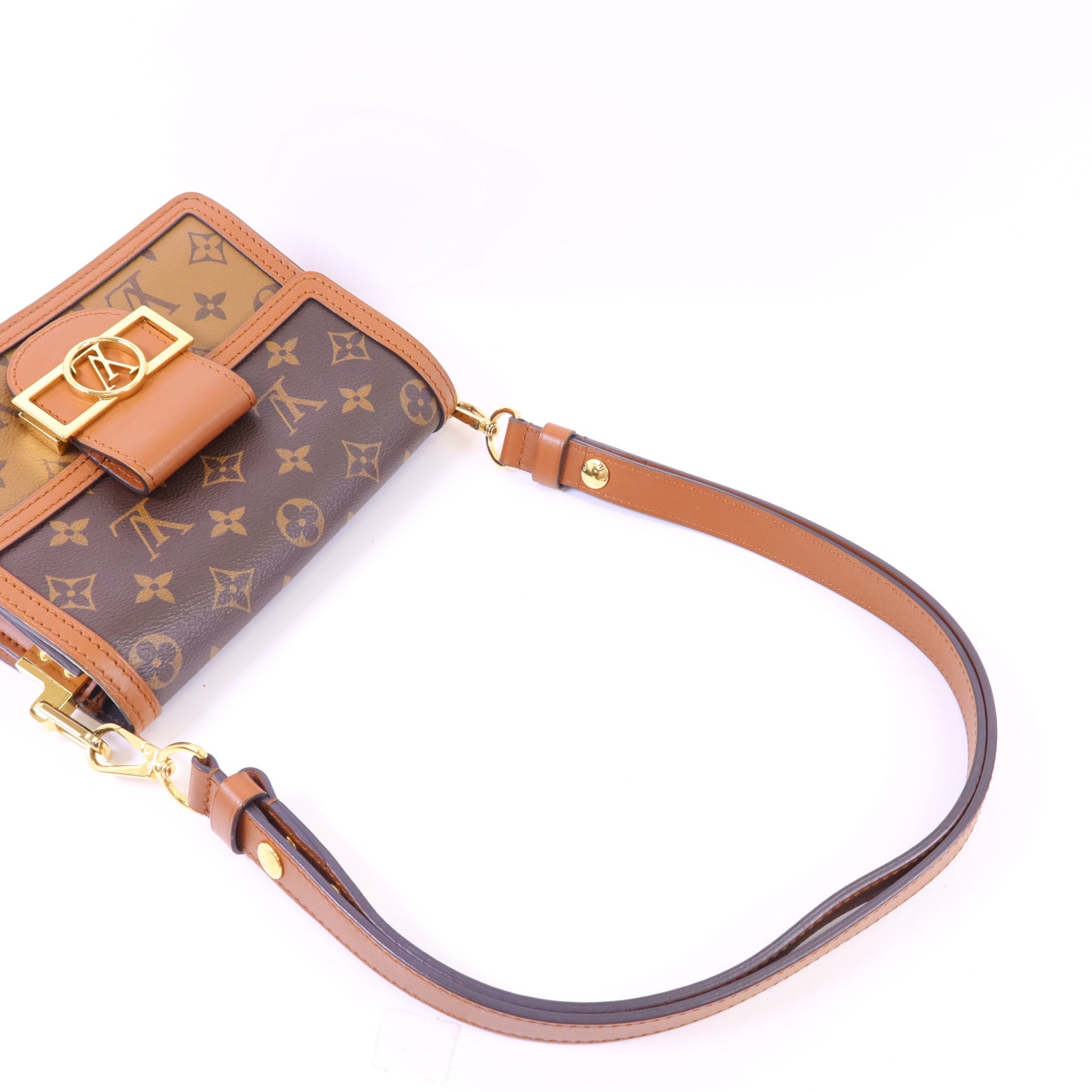 LOUIS VUITTON 【激減優惠】Monogram Reverse Mini Dauphine金扣肩背袋