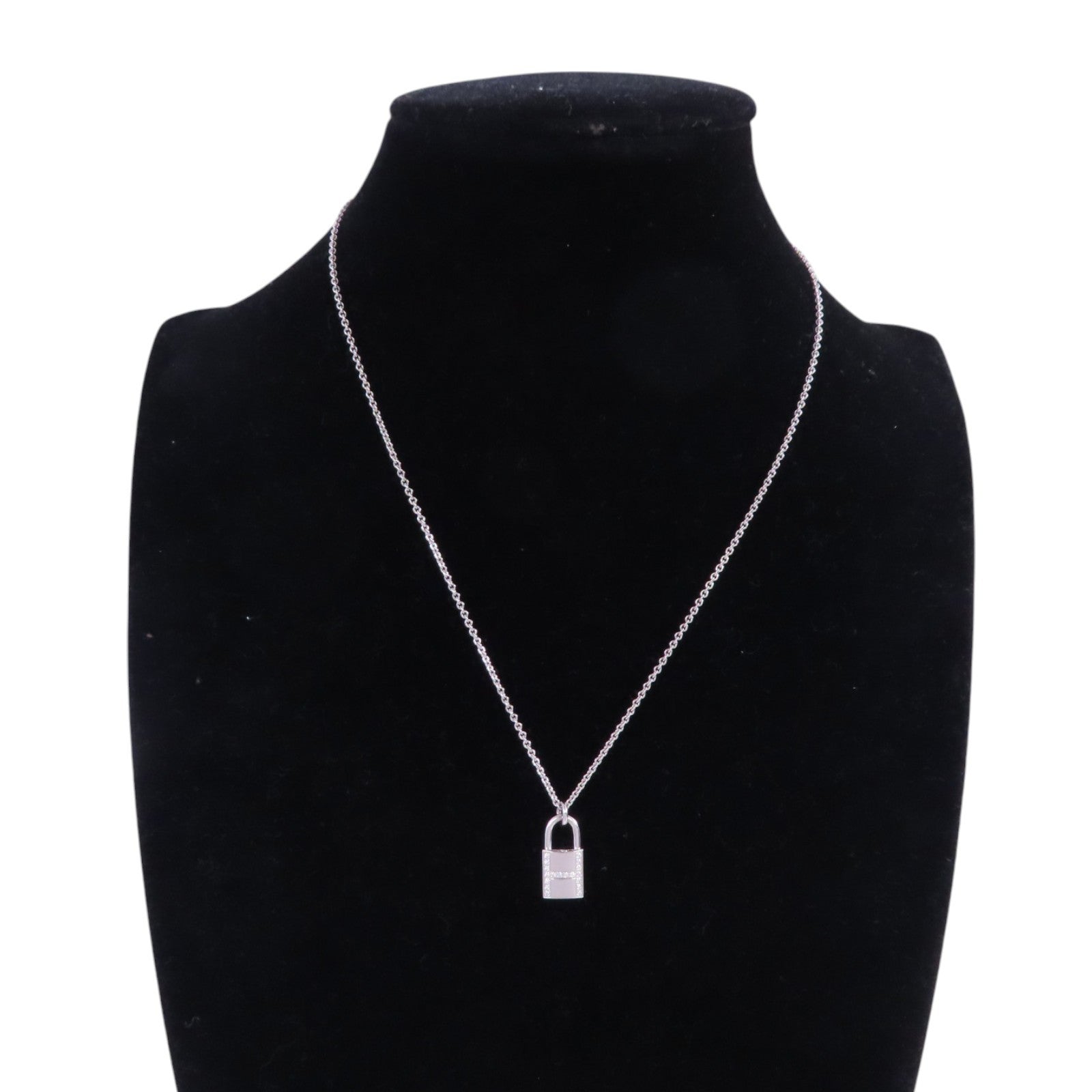 HERMES 【激減優惠】18K白金/鑽石Kelly Cadenas Pendant Necklace銀扣項鏈