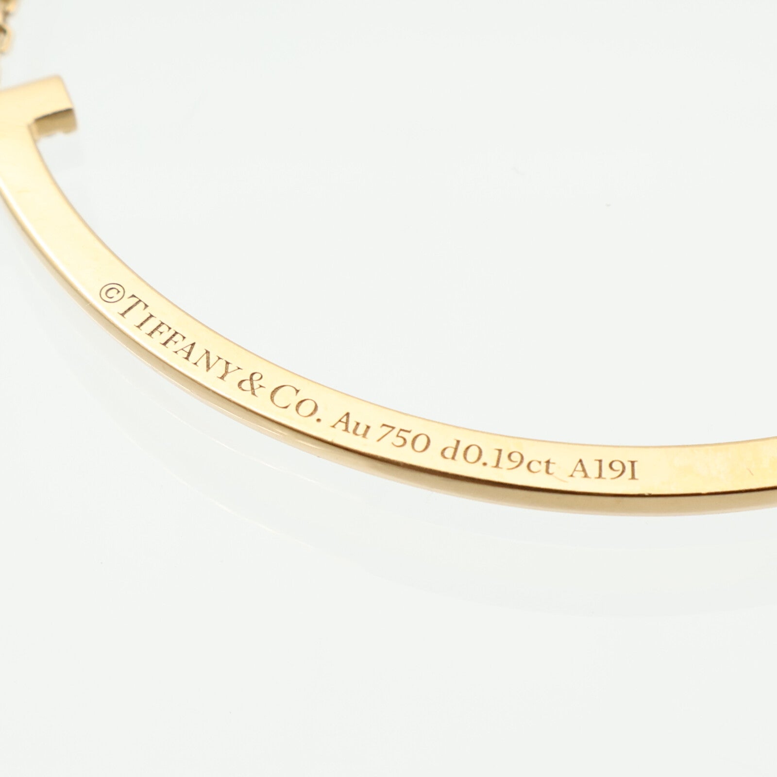 TIFFANY＆CO 18K黃金T-Smile Diamond Pendent鑽石項鍊