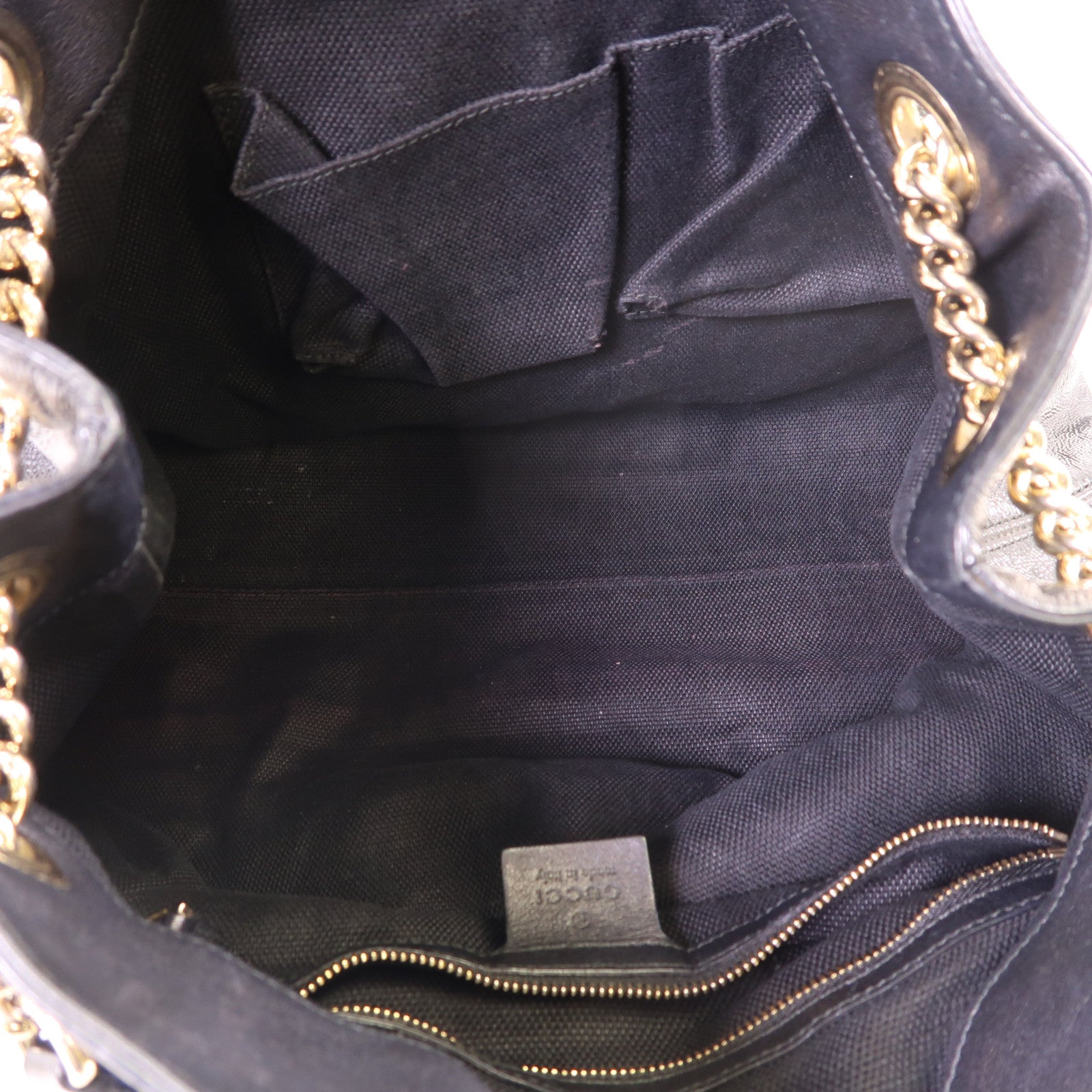 GUCCI 漆皮皮革Soho金扣鏈帶肩背袋
