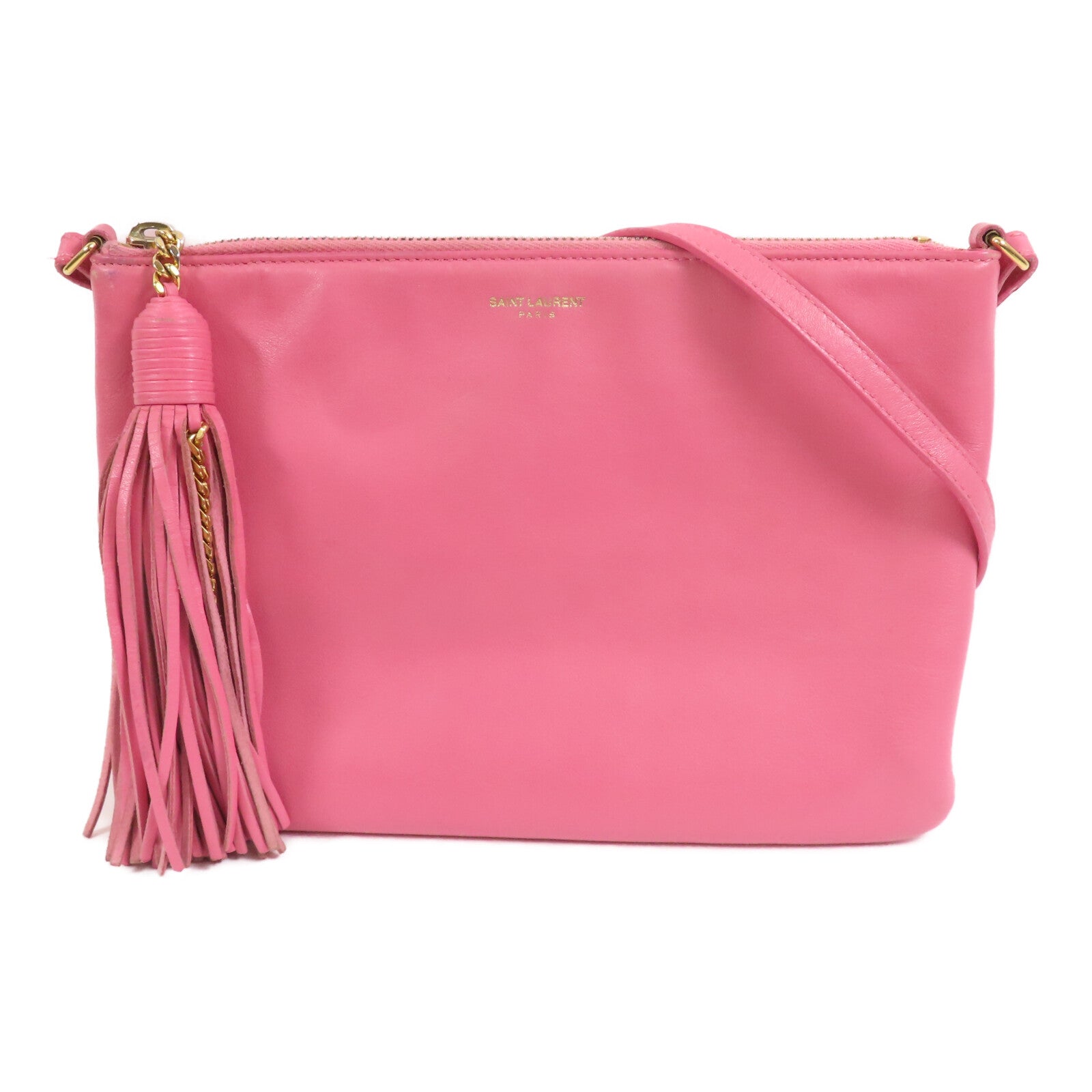 YVES SAINT LAURENT 【激減優惠】牛皮皮革Shoulder Bag金扣肩背袋