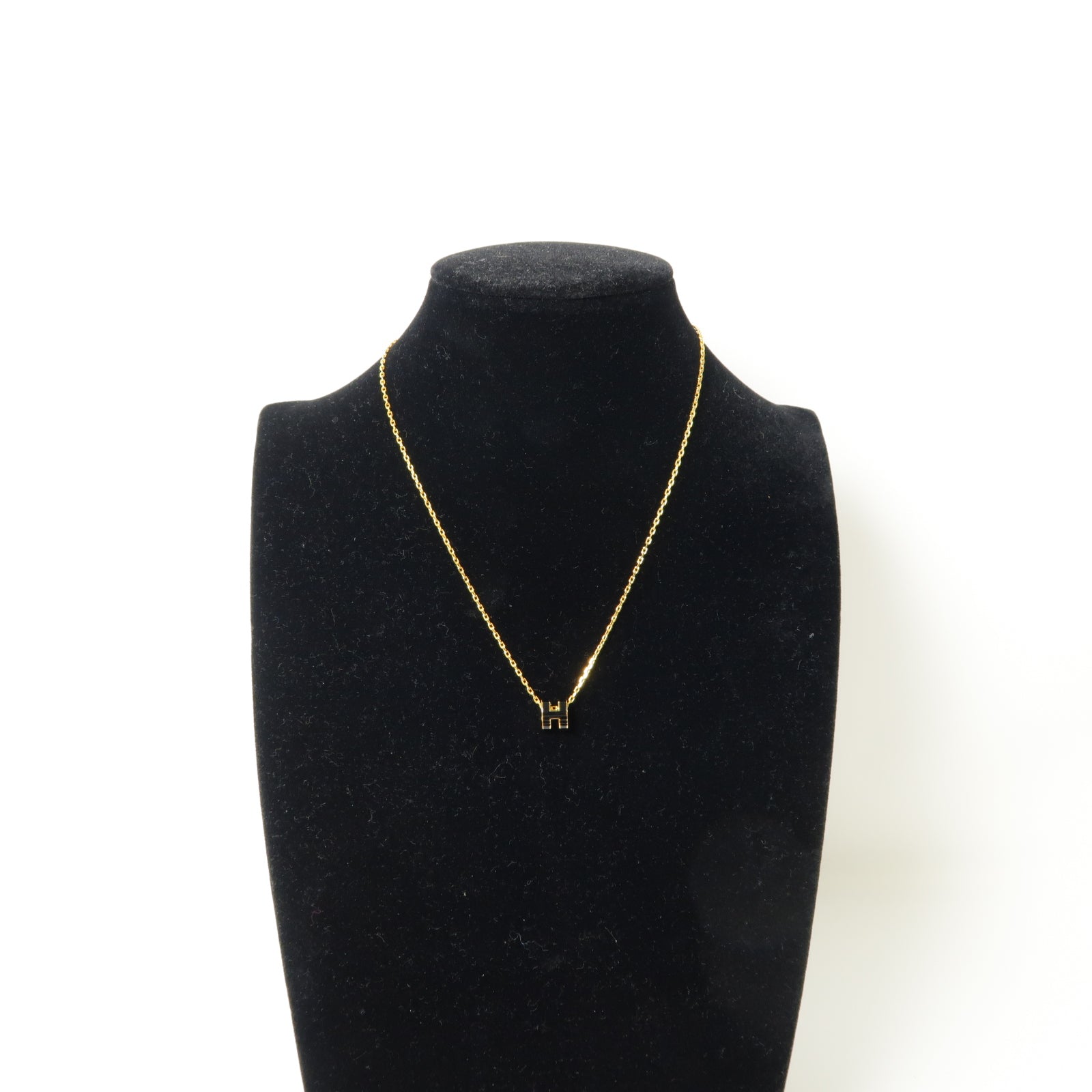 HERMES 金屬Pop H Mini Necklace項鍊黑色/金色