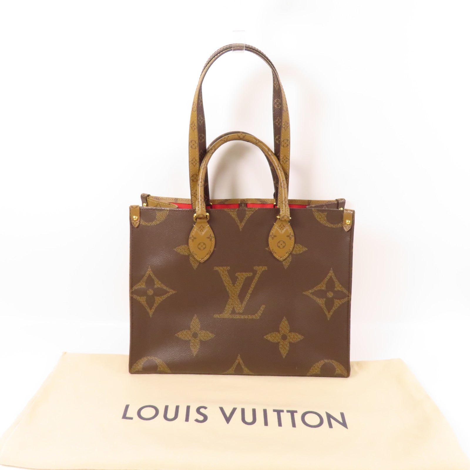 LOUIS VUITTON LV GHW On The Go MM 2 Way Bag M45321 Monogram Giant Brown