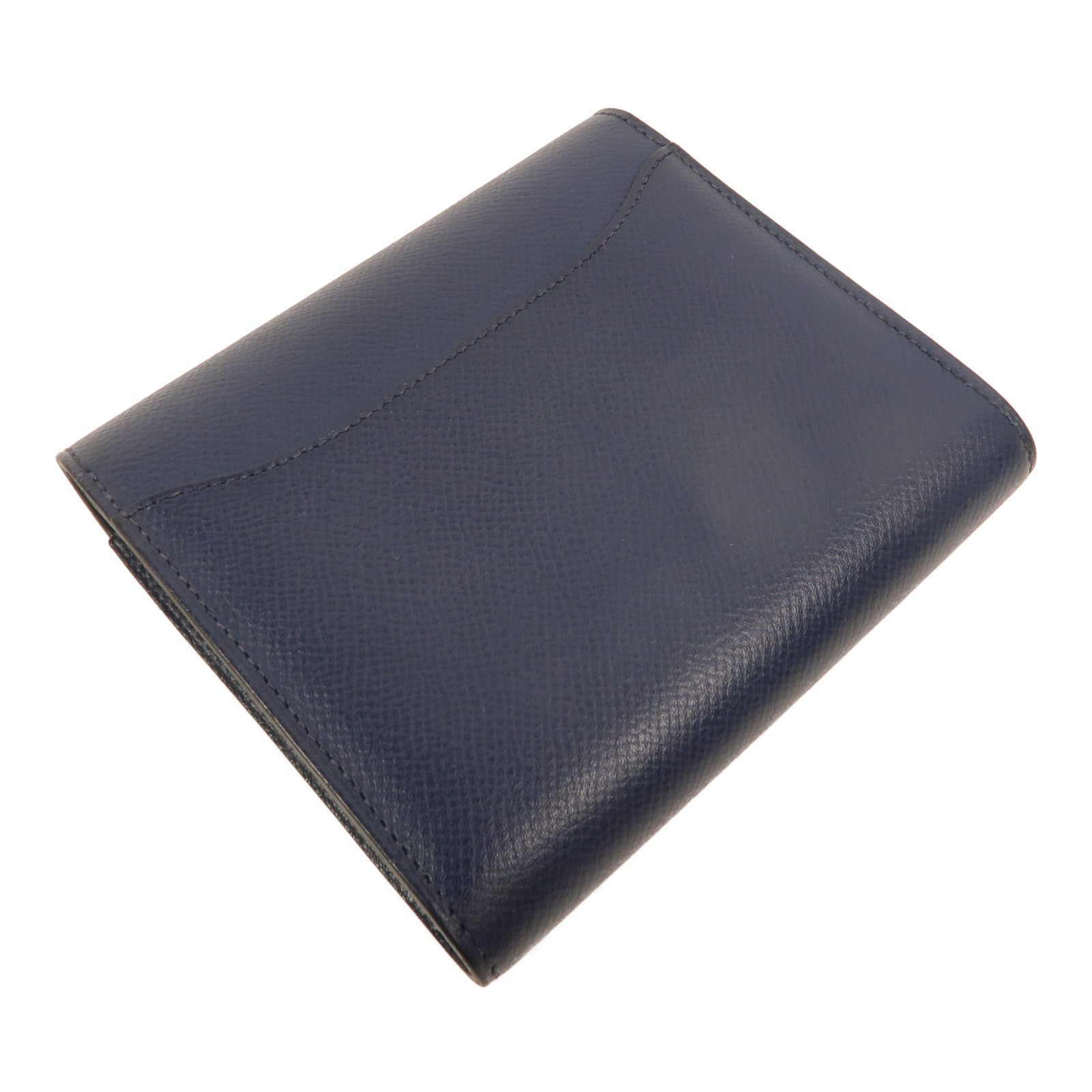 HERMES Epsom皮革Constance Compact Wallet錢包Bleu Saphir