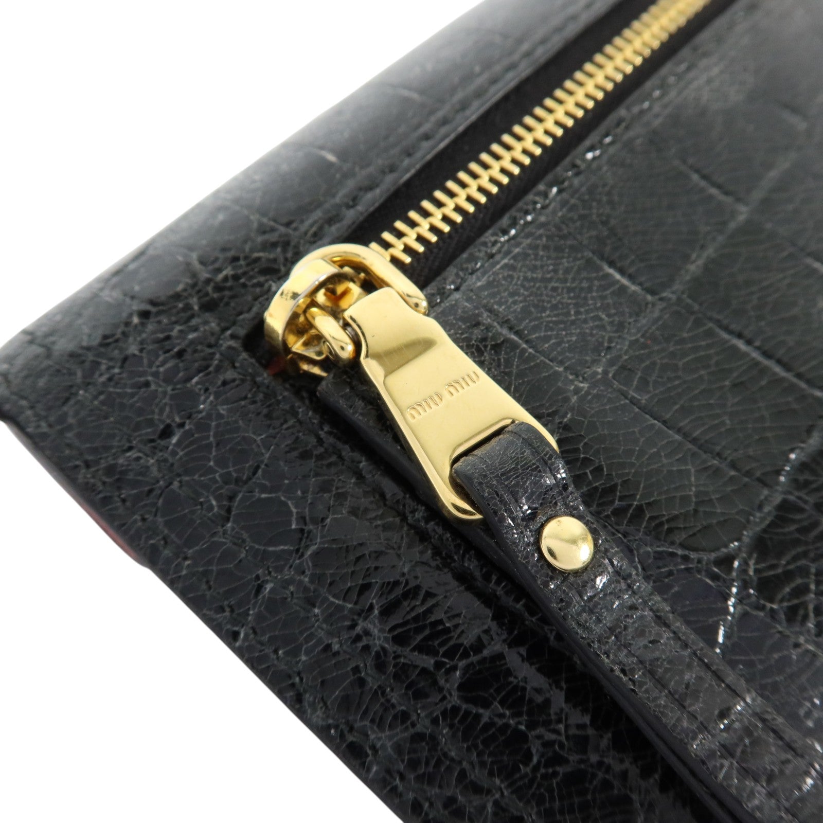 Miu Miu 牛皮皮革Long Wallet金扣長錢包