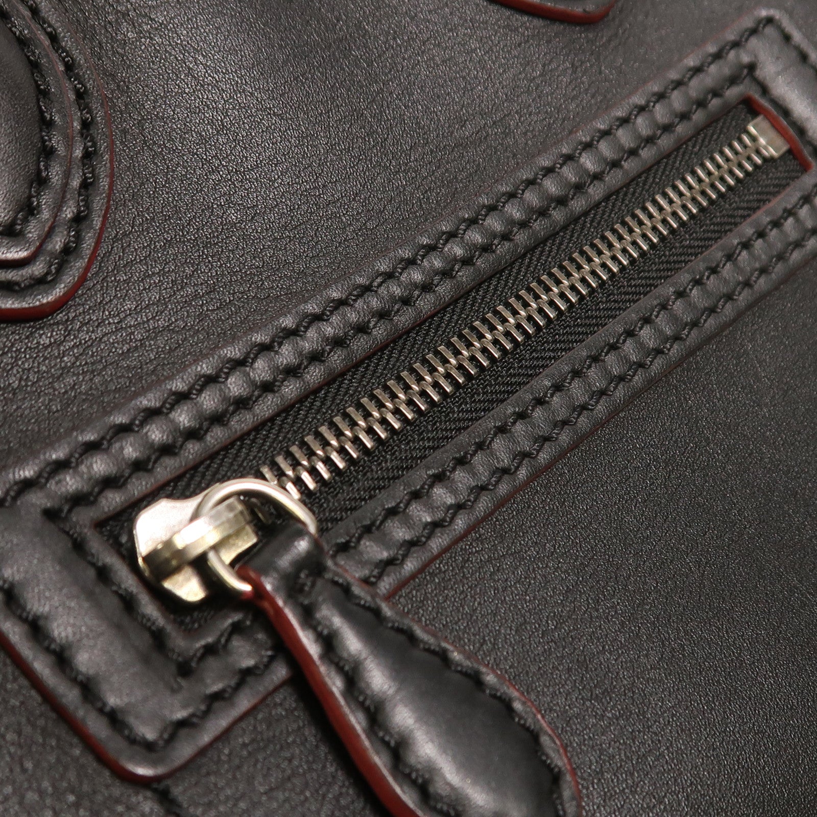 CELINE 牛皮皮革Micro Luggage銀扣手挽袋
