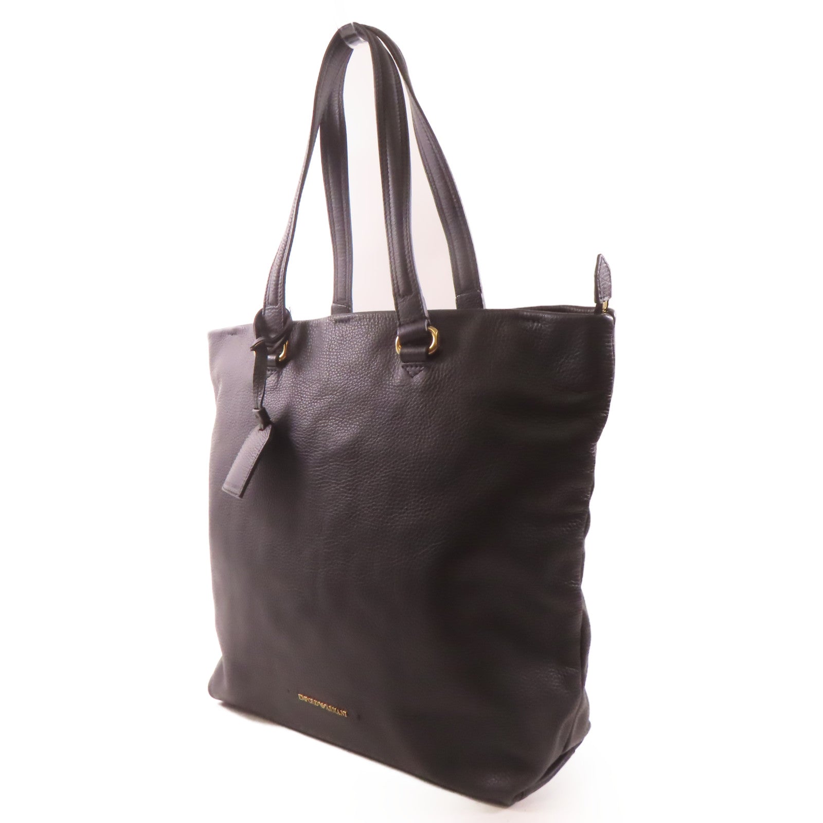 SELECTION 牛皮皮革Emporio Armani Shoulder Bag金扣肩背袋黑色