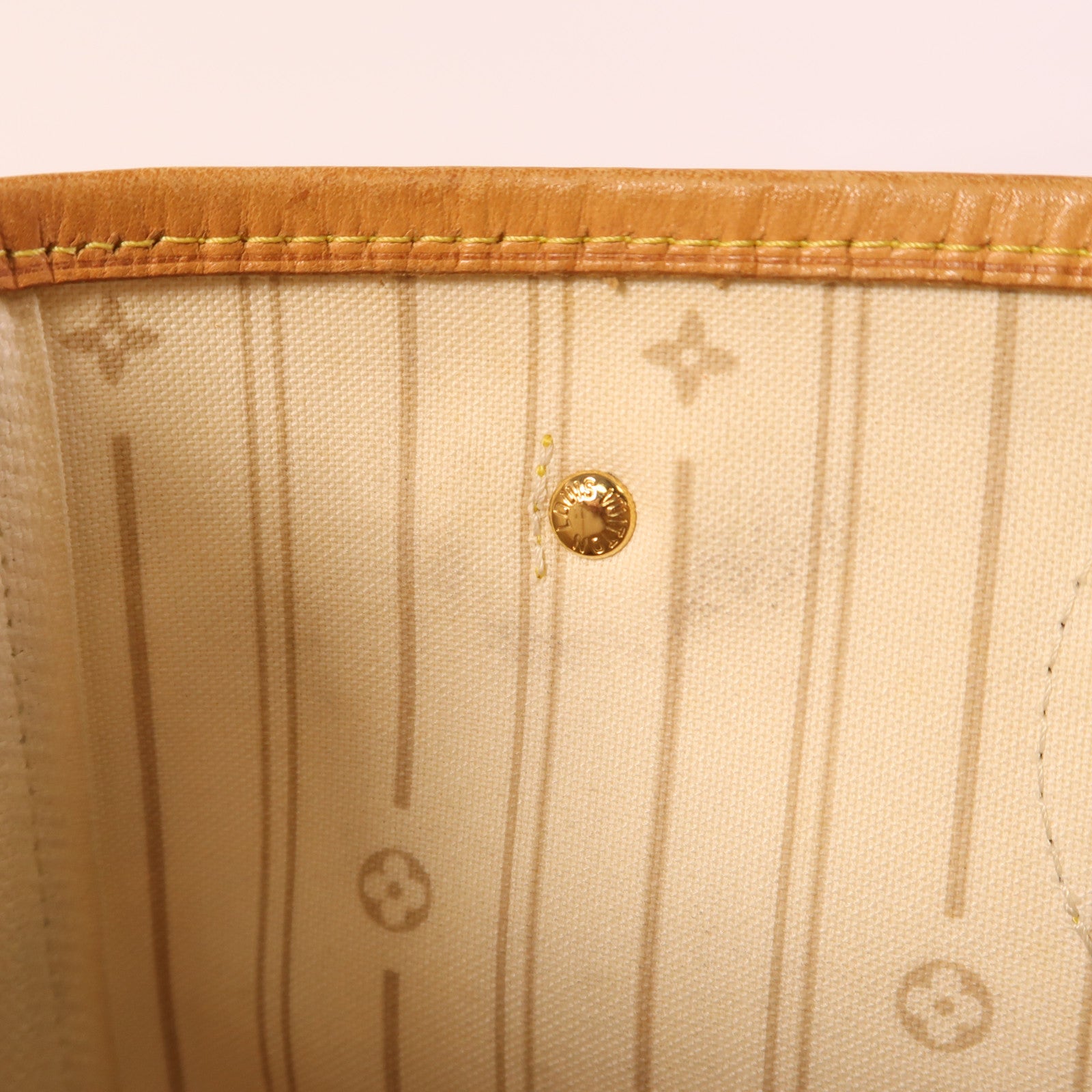 LOUIS VUITTON Damier Azur Neverfull PM金扣手挽袋