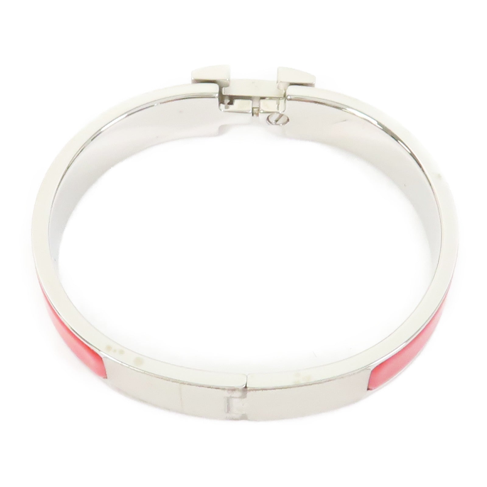 HERMES 金屬Clic H Bracelet手鐲紅色/白色