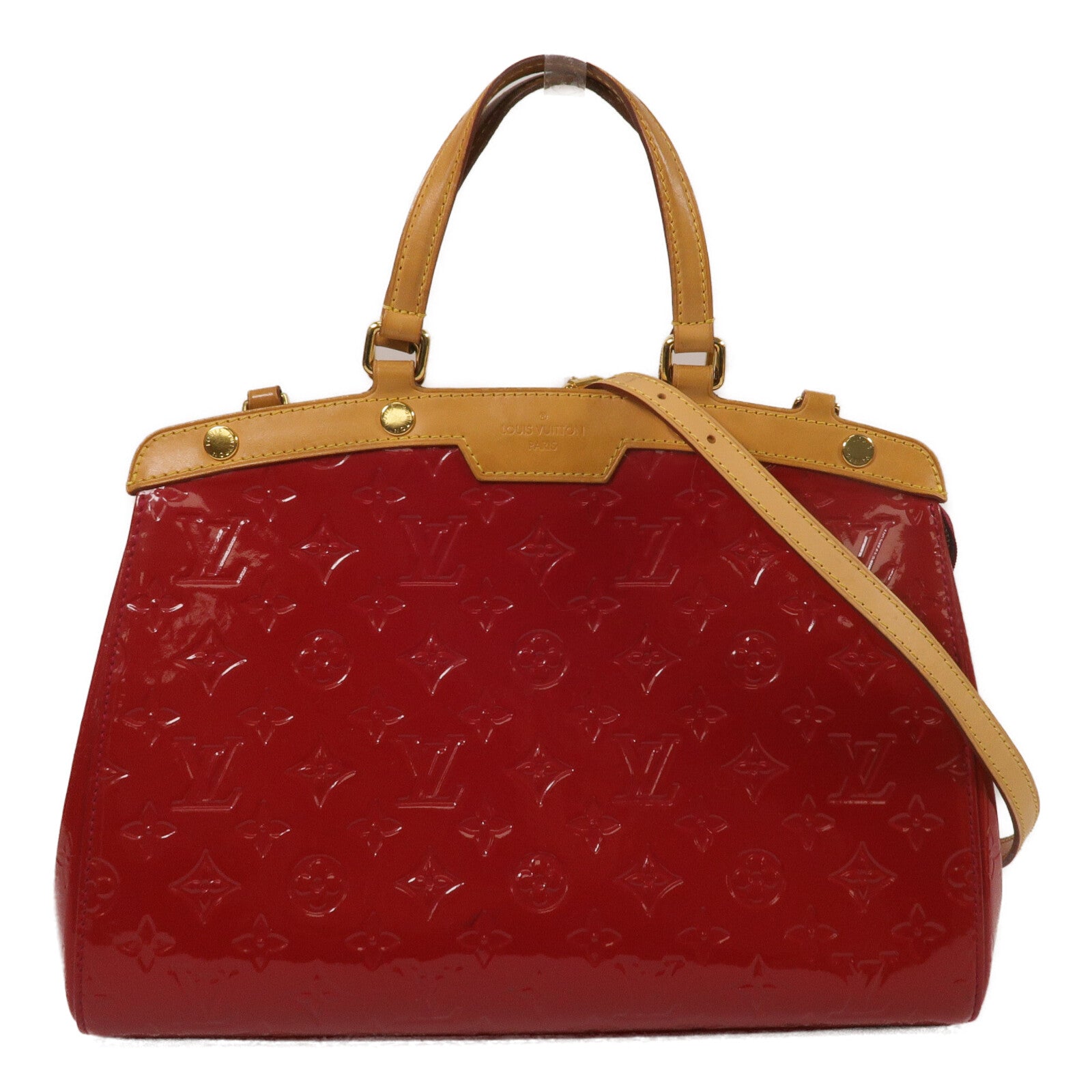 LOUIS VUITTON Mono-Vernis Brea MM手挽肩背兩用袋紅色