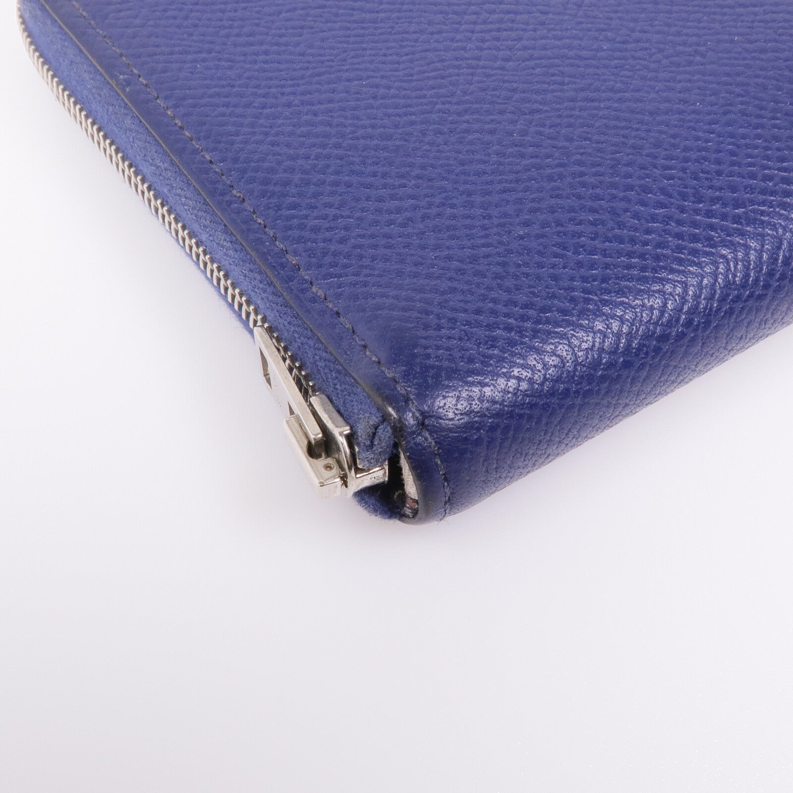 HERMES Epsom皮革Silk-In Azap Long銀扣長錢包Bleu Saphir
