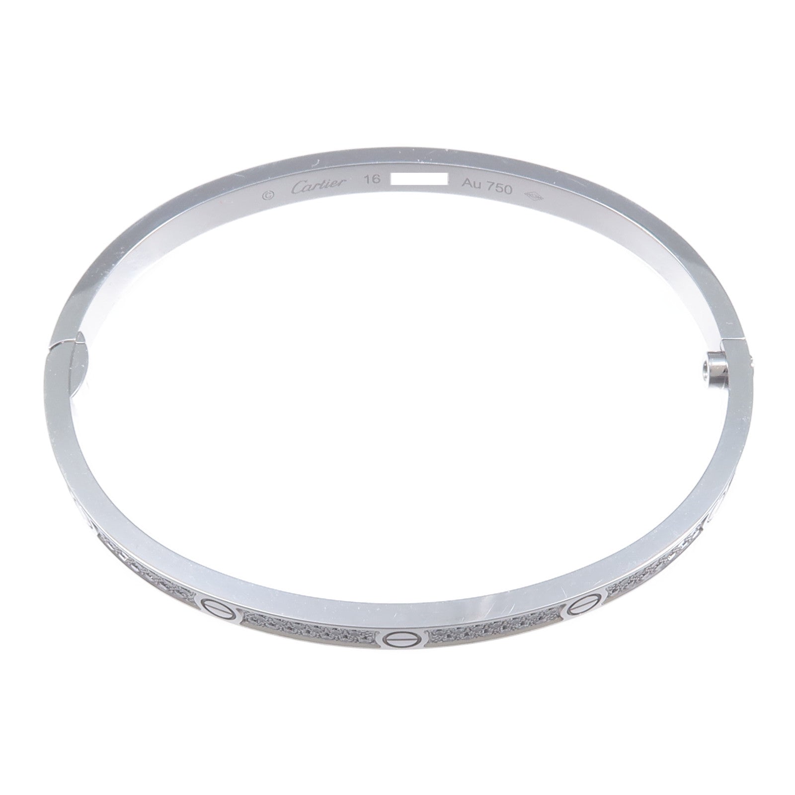 CARTIER 18K白金Love Bracelet Small Model Full Diamonds鑽石手鐲