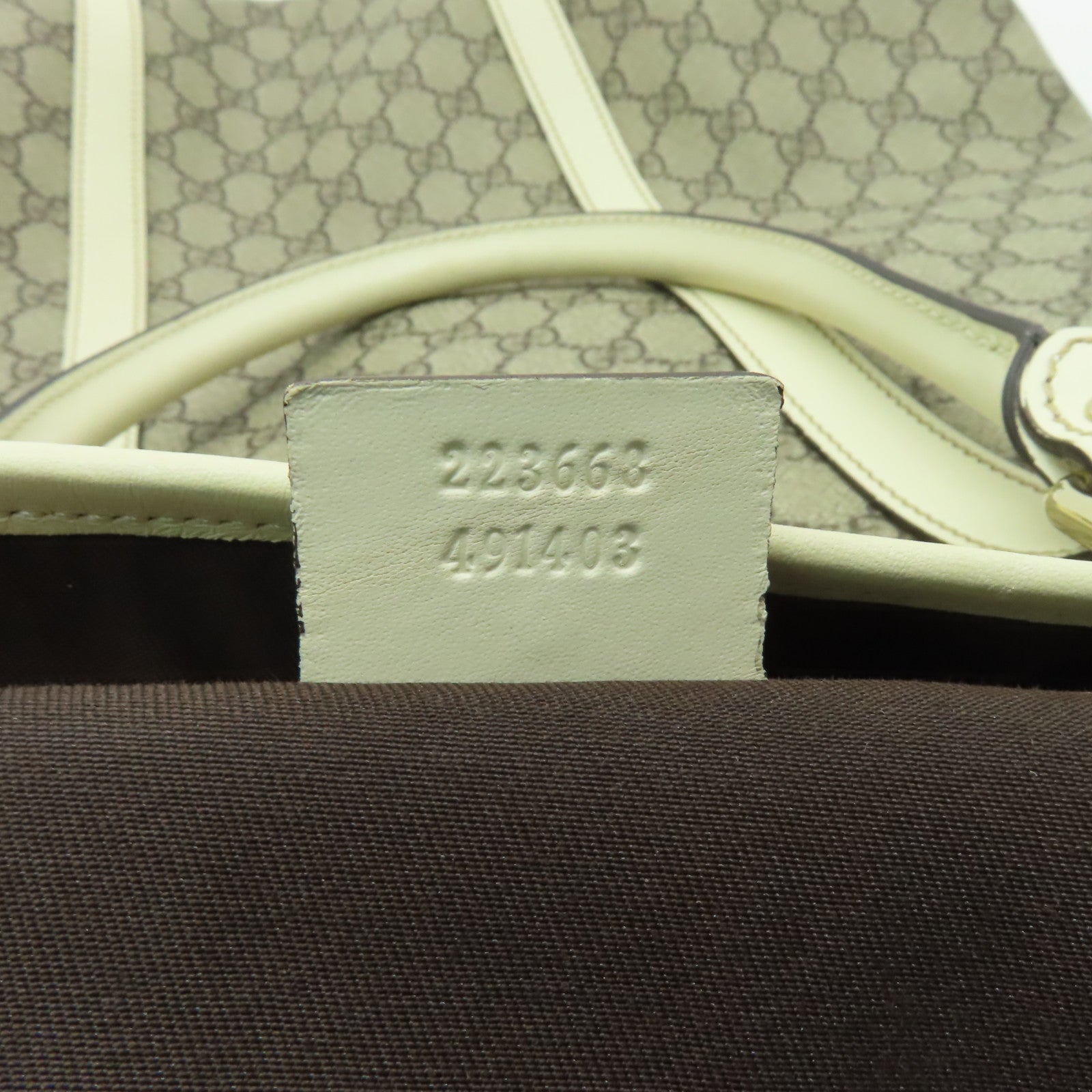 GUCCI 【激減優惠】塗層帆布Tote Bag金扣手挽袋啡色/米色