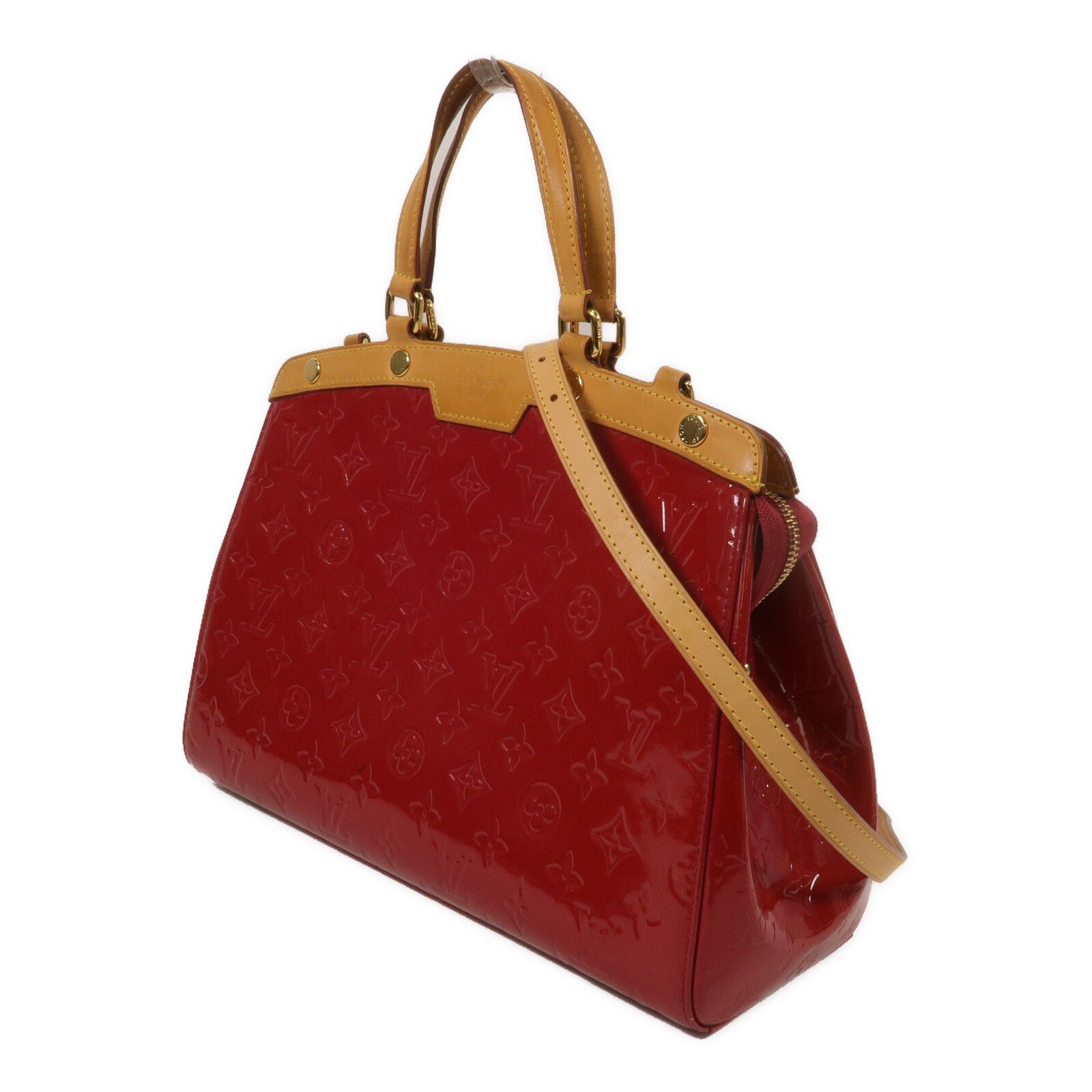 LOUIS VUITTON Mono-Vernis Brea MM手挽肩背兩用袋紅色