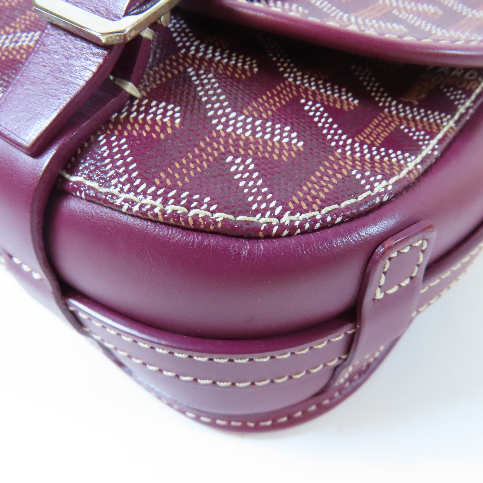 GOYARD 塗層帆布Belvedere銀扣肩背袋紫色