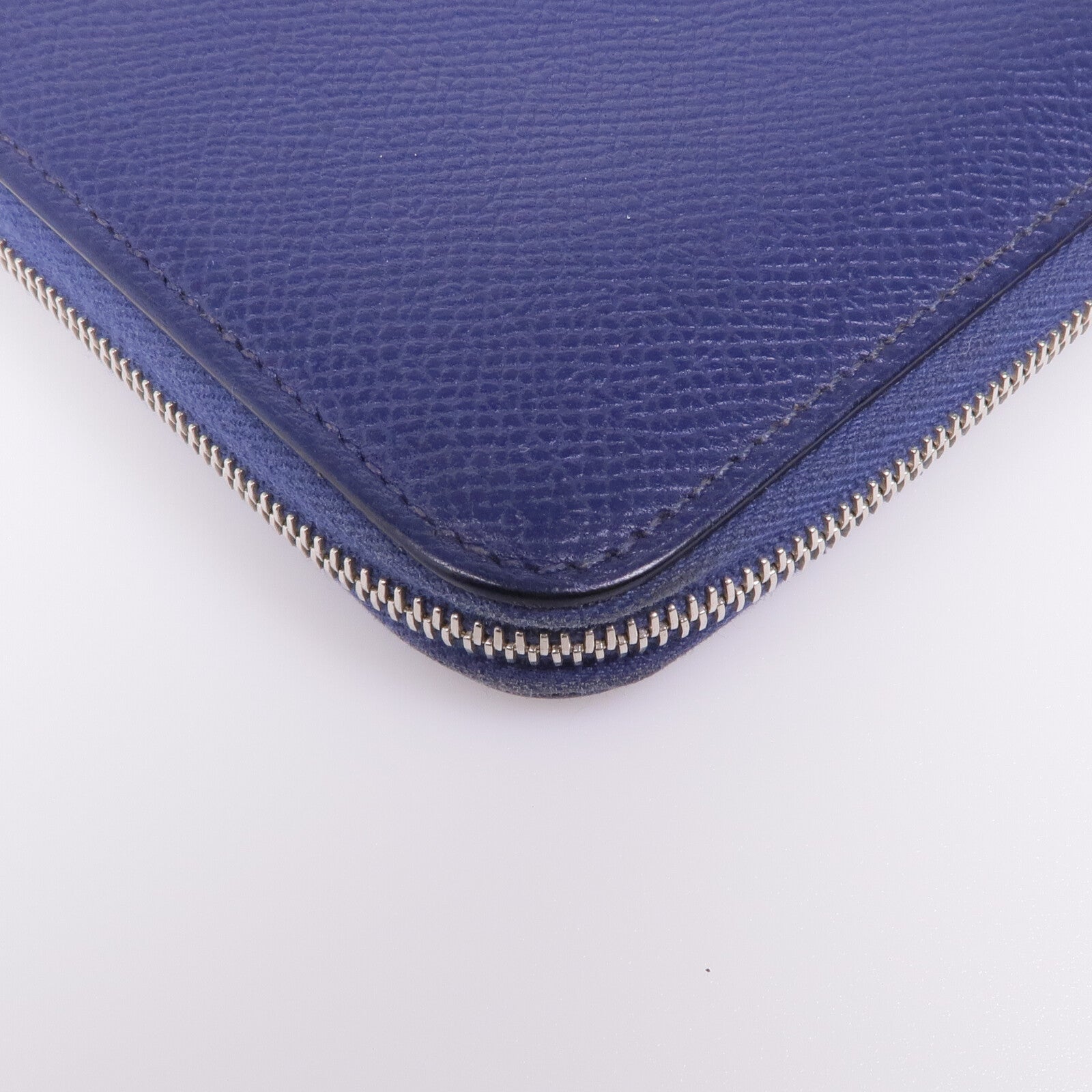 HERMES Epsom皮革Silk-In Azap Long銀扣長錢包Bleu Saphir