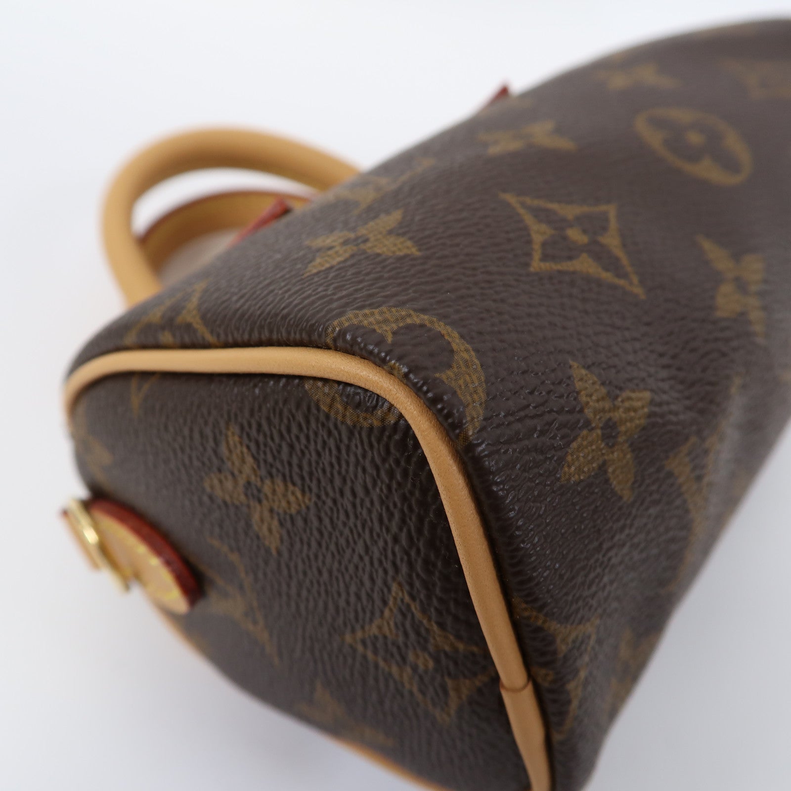 LOUIS VUITTON Monogram Nano Speedy金扣手挽肩背兩用袋啡色