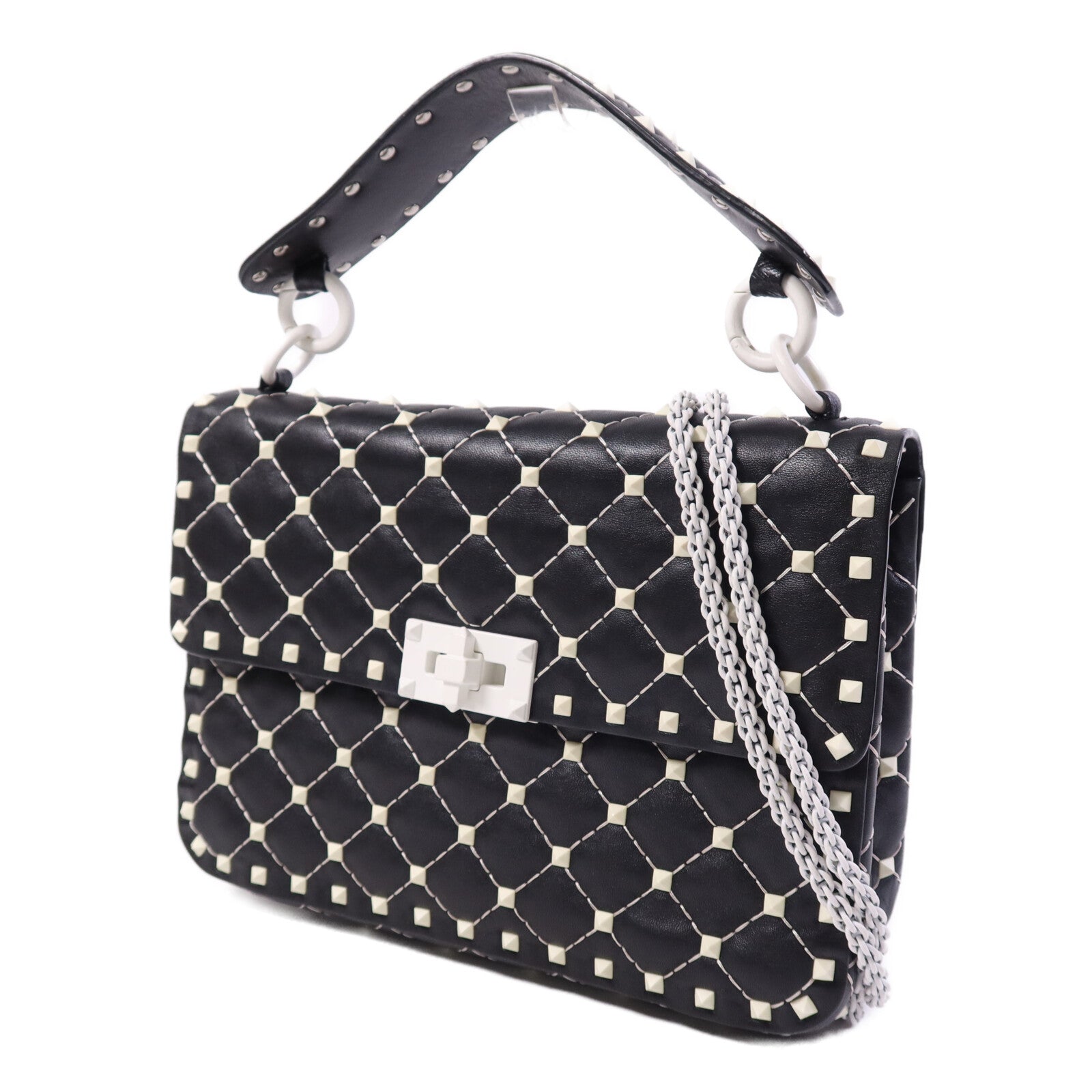 Valentino 皮革2 Way Shoulder Bag鏈帶手挽肩背兩用袋