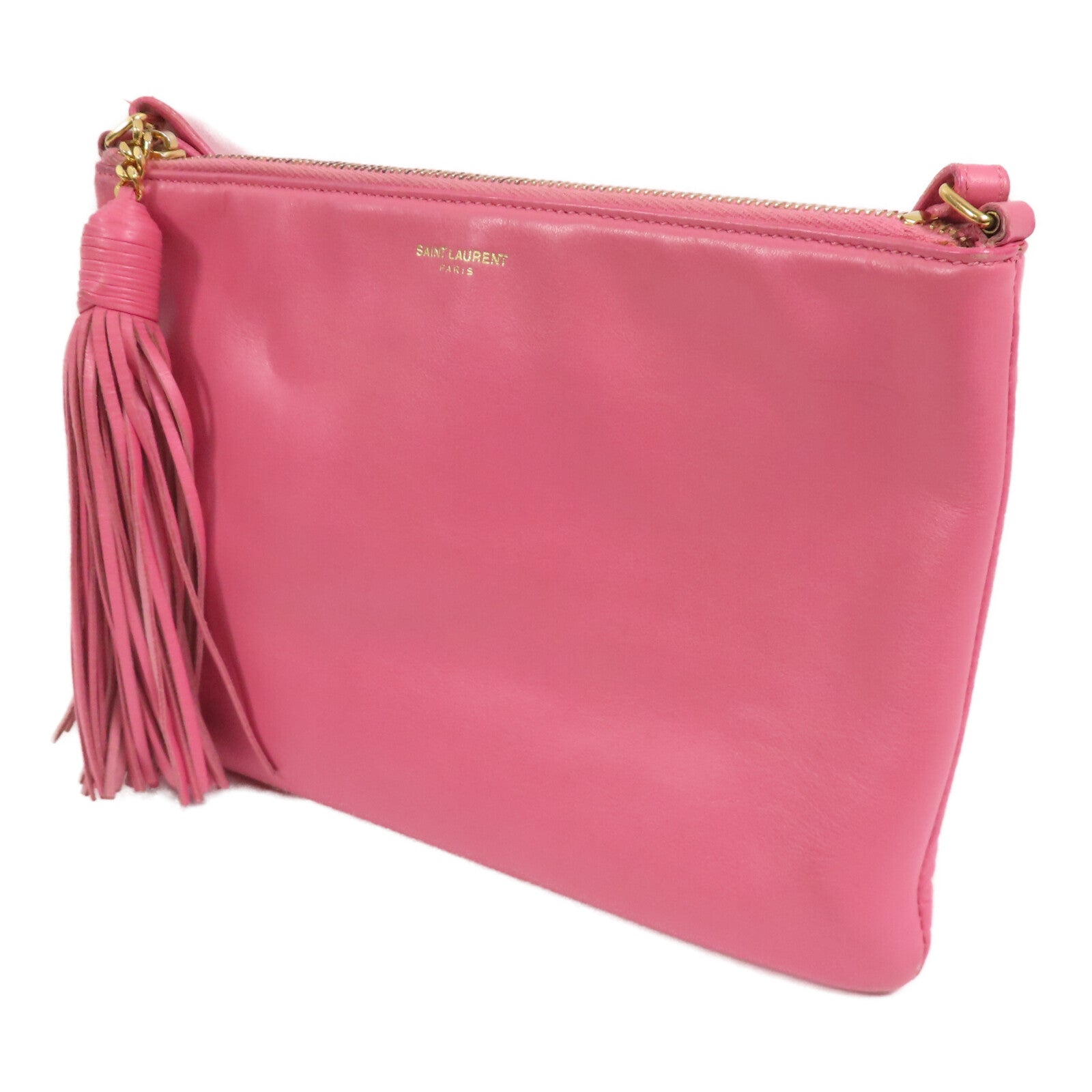 YVES SAINT LAURENT 【激減優惠】牛皮皮革Shoulder Bag金扣肩背袋