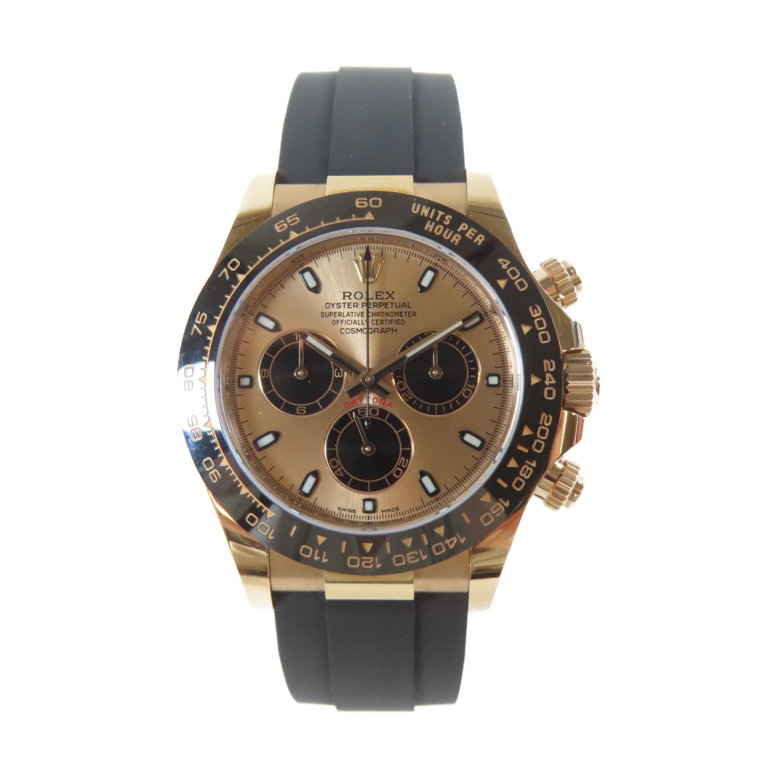 ROLEX Daytona 18K玫瑰金/橡膠手錶自動機芯銅色
