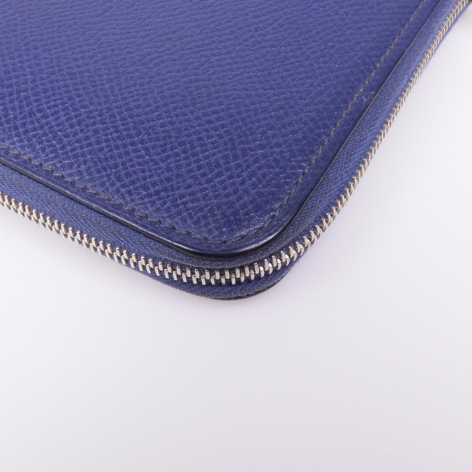 HERMES Epsom皮革Silk-In Azap Long銀扣長錢包Bleu Saphir