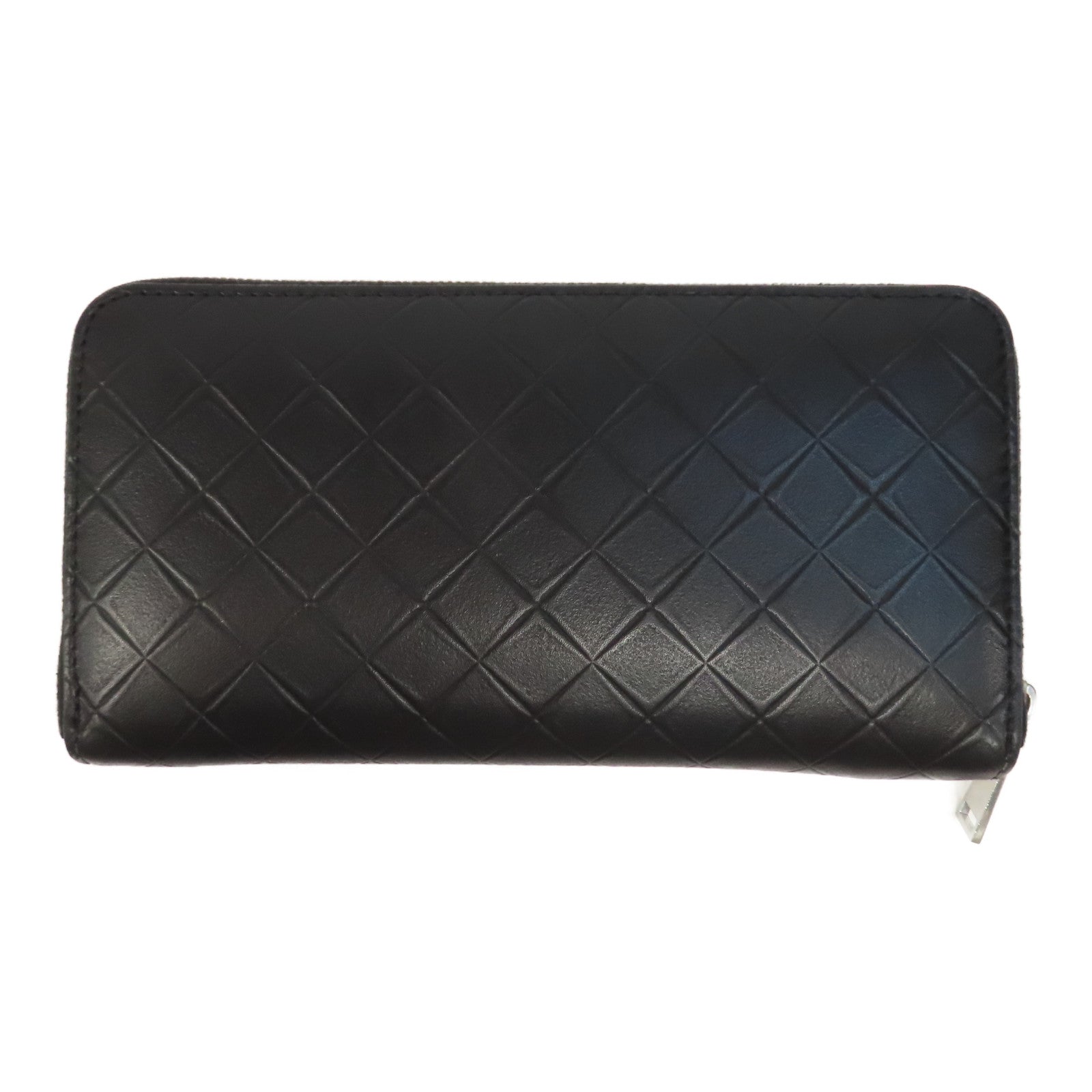 BOTTEGA VENETA 羊皮皮革Long Wallet銀扣長錢包黑色