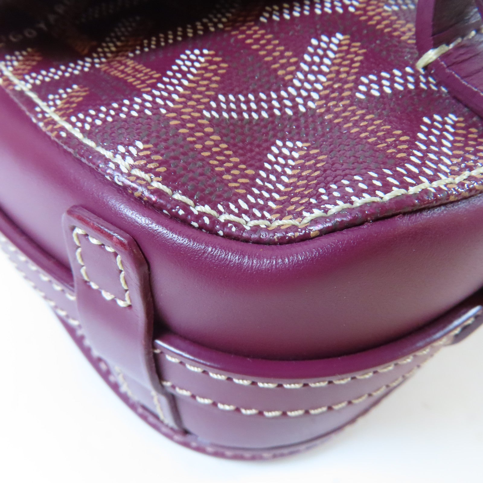 GOYARD 塗層帆布Belvedere銀扣肩背袋紫色